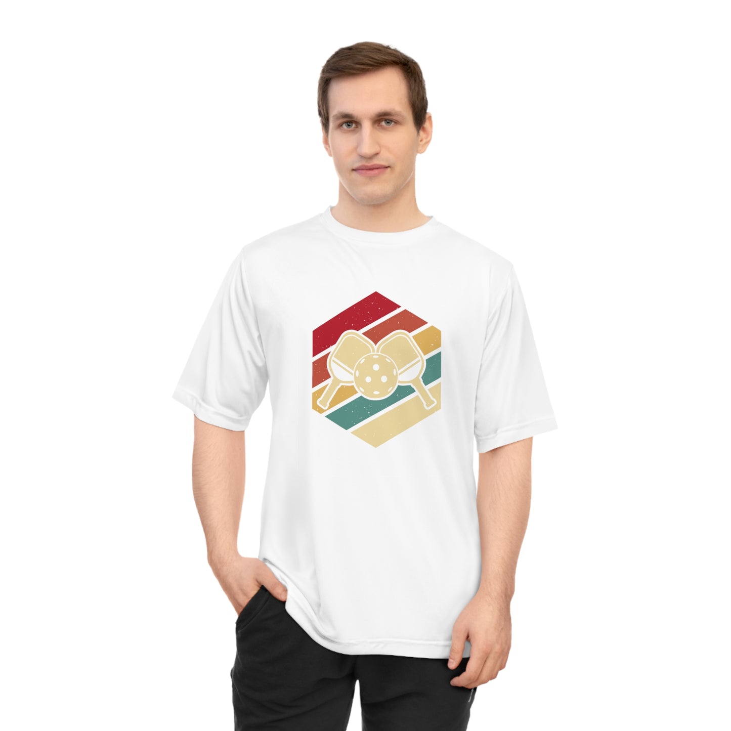 Men's Comfy Pickleball T-shirt - Paddle and Ball Retro