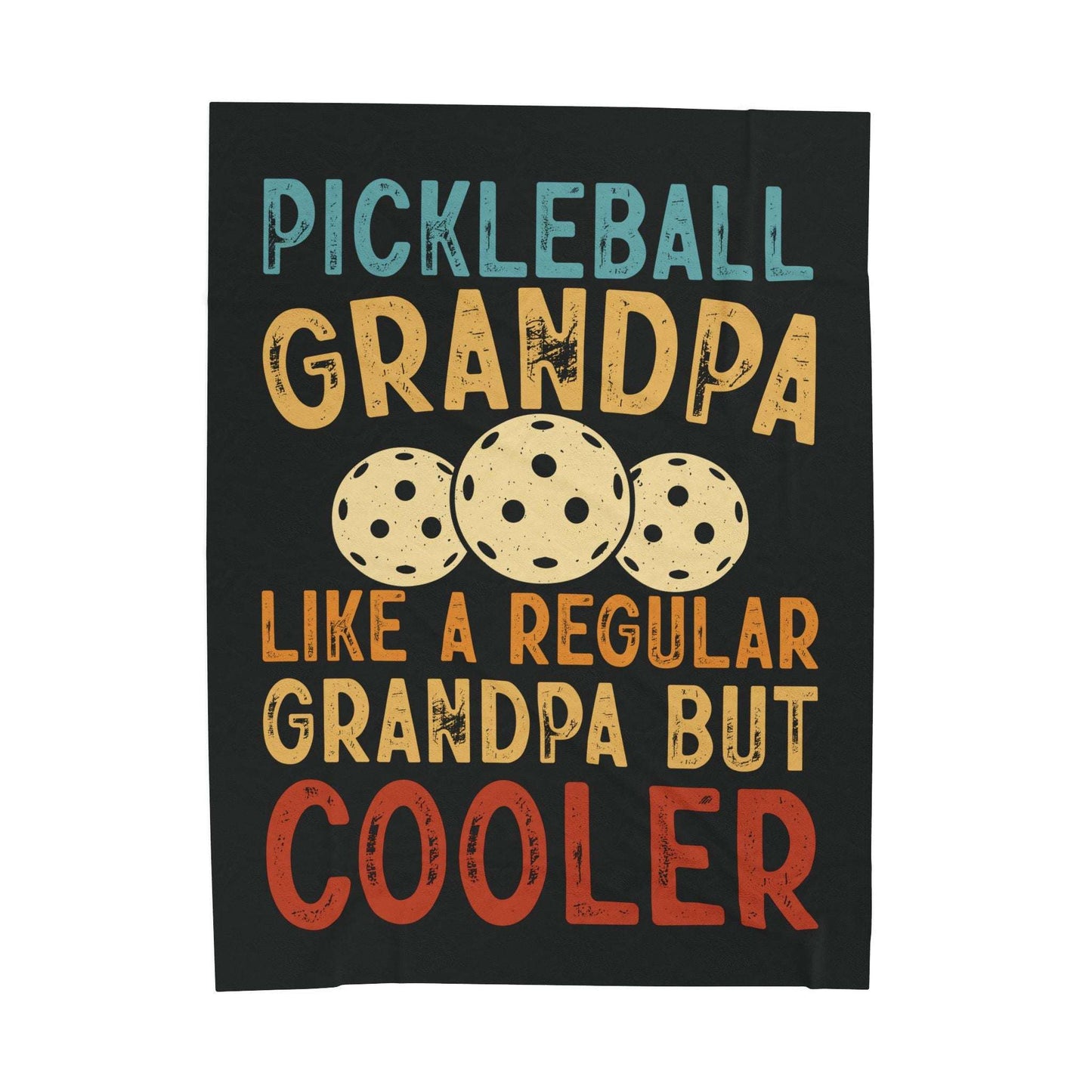 Pickleball Cool Blanket - Pickleball Grandpa Like a Regular But Cooler Black