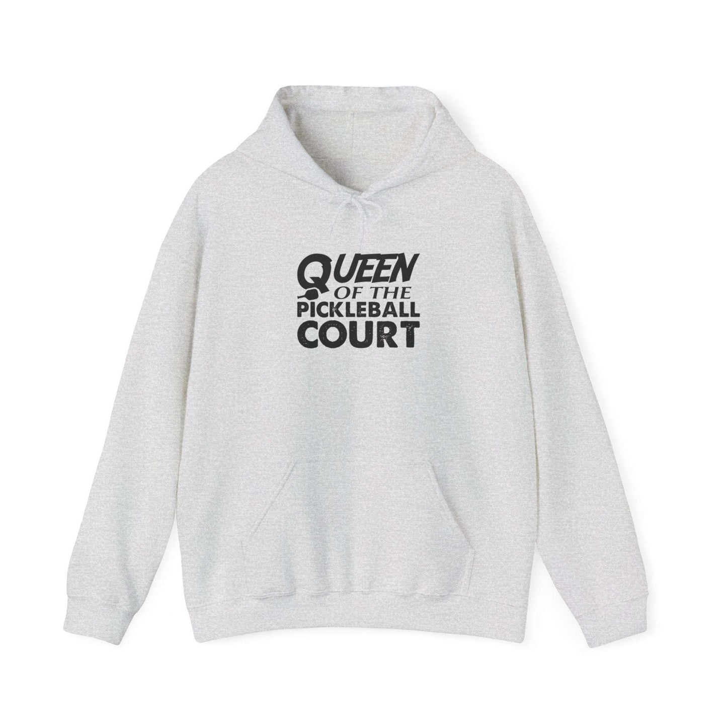 Women's Comfy Pickleball Hoodie - Queen of the Pickleball Court Grey