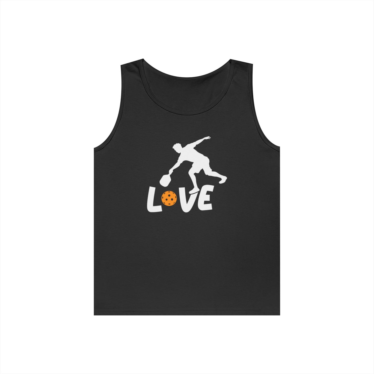 Men's Durable Pickleball Tank Top - Pickleball Player in Love Black