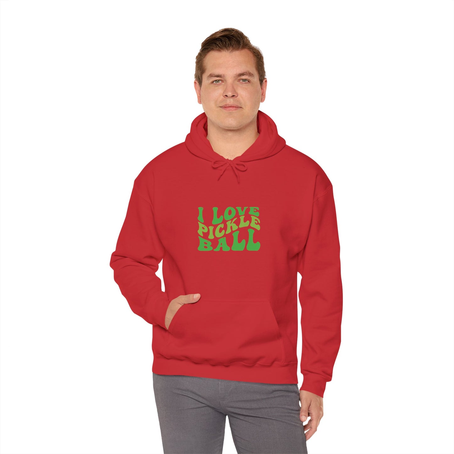 Men's Stylish Pickleball Hoodie - I Love Pickleball
