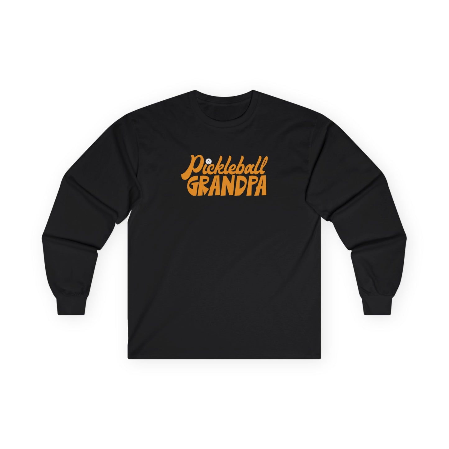 Men's Comfy Pickleball Long Sleeves top - Pickleball Grandpa Black