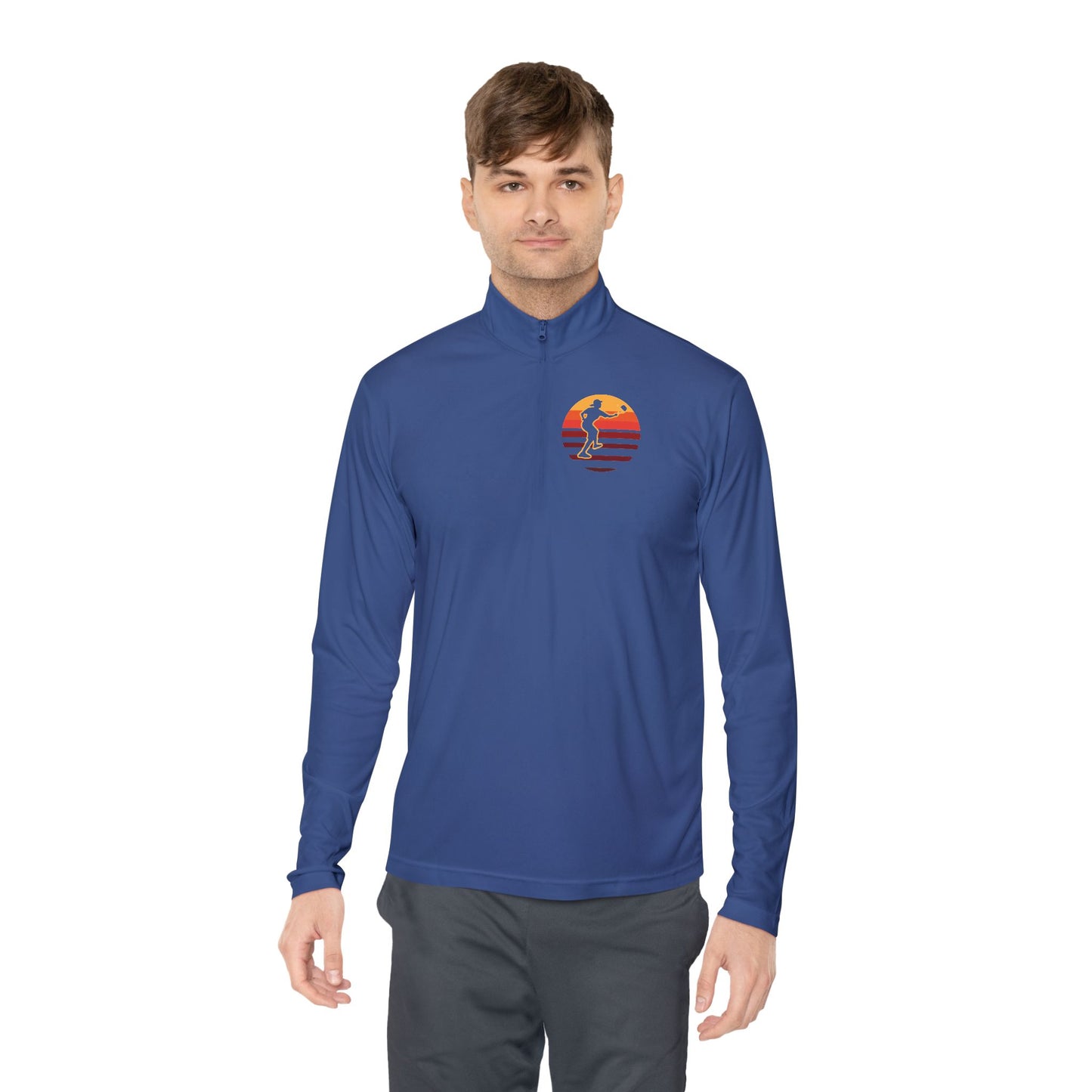 Men's Stylish Pickleball Pullover - Pickleball Sunset