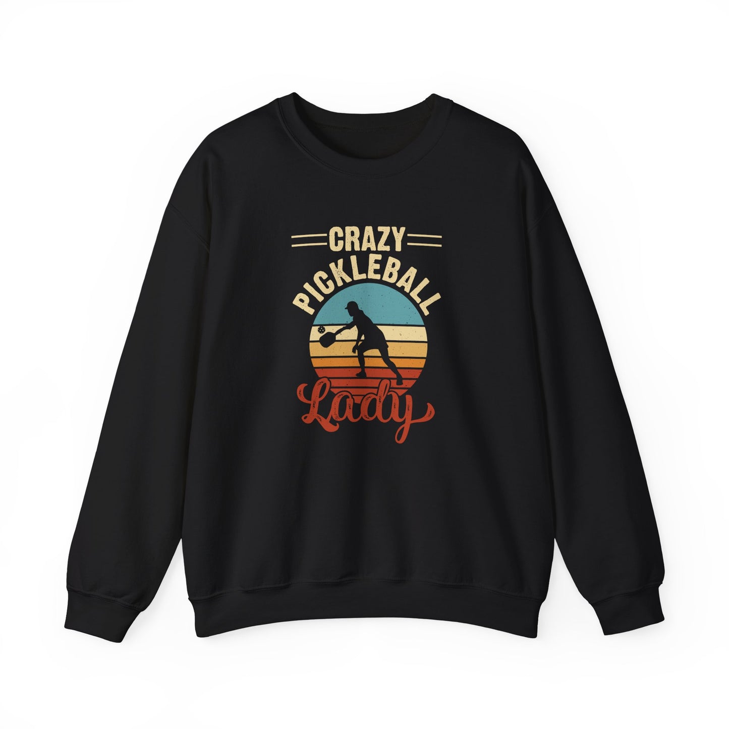 Women's Soft Pickleball Sweatshirt - Crazy Pickleball Lady Black