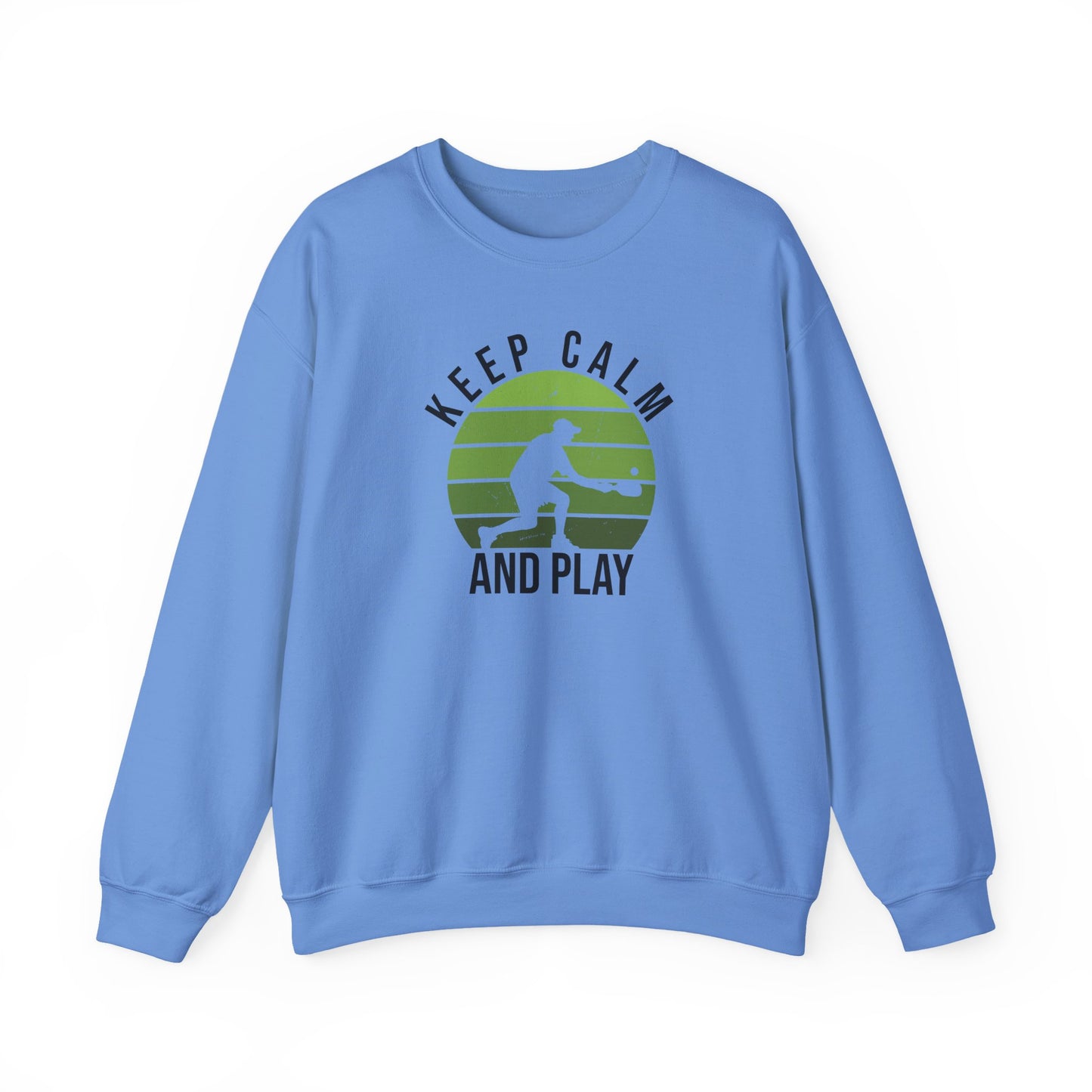 Men's Durable Pickleball Sweatshirt - Keep Calm and Play Blue