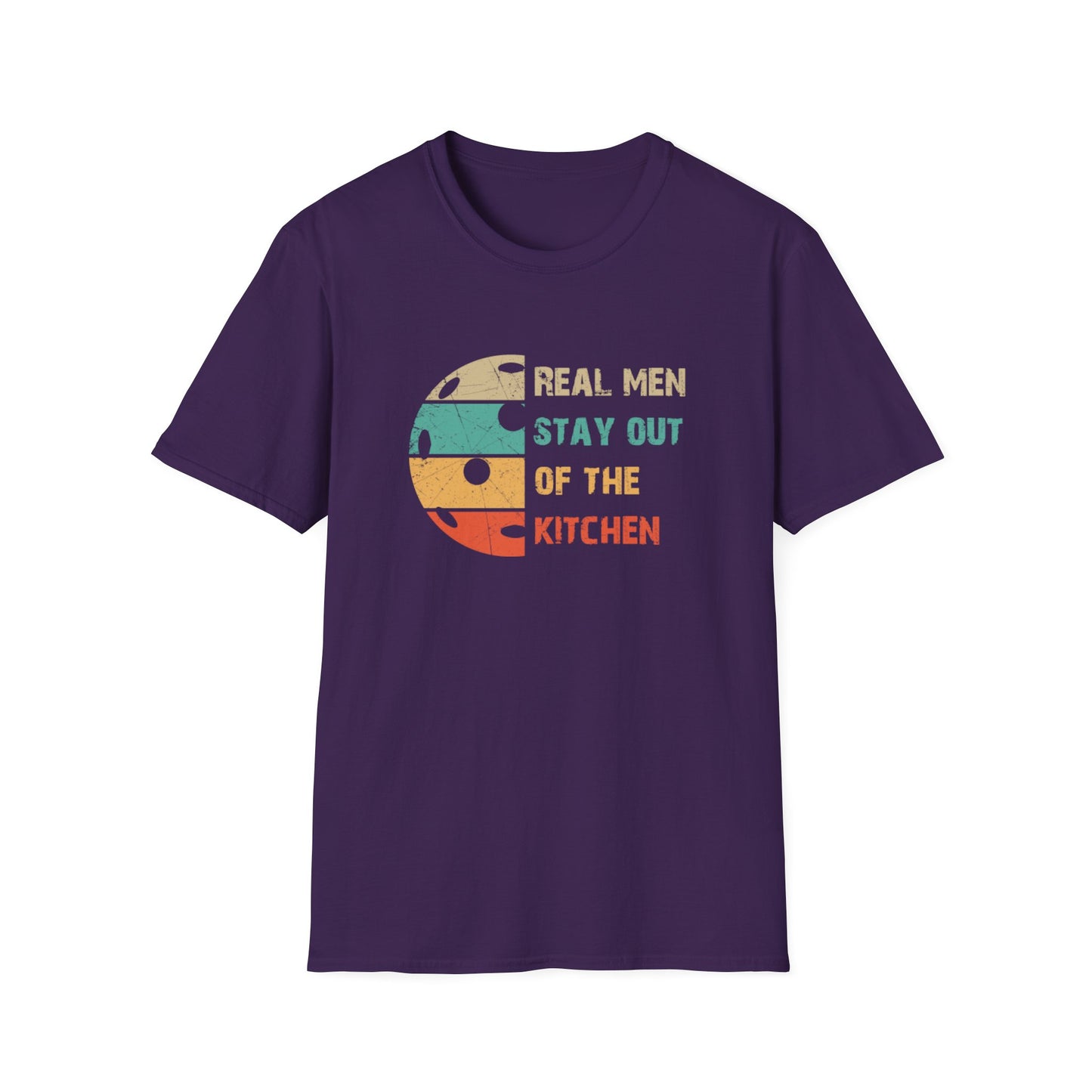 Men's Cool Pickleball T-shirt - Real Men Stay Out Of The Kitchen Retro