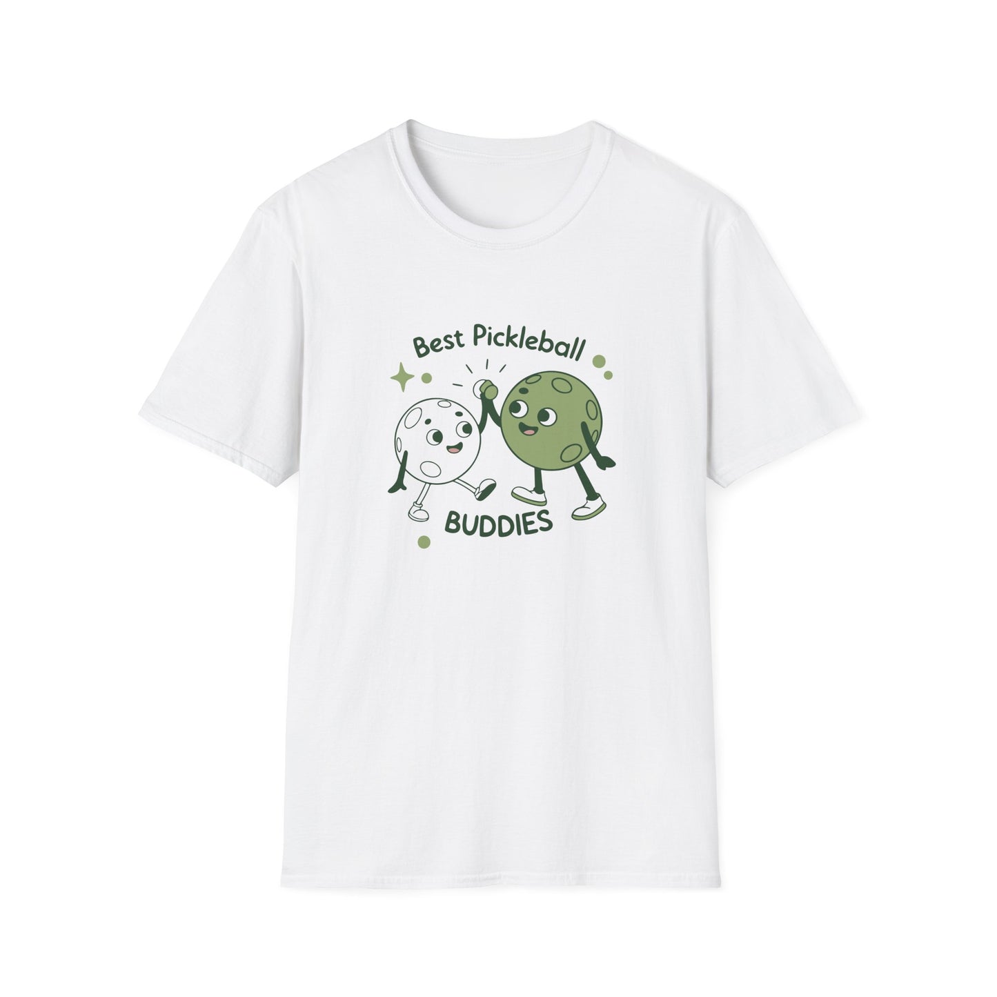 Women's Colorful Pickleball T-shirt - Best Pickleball Buddies White