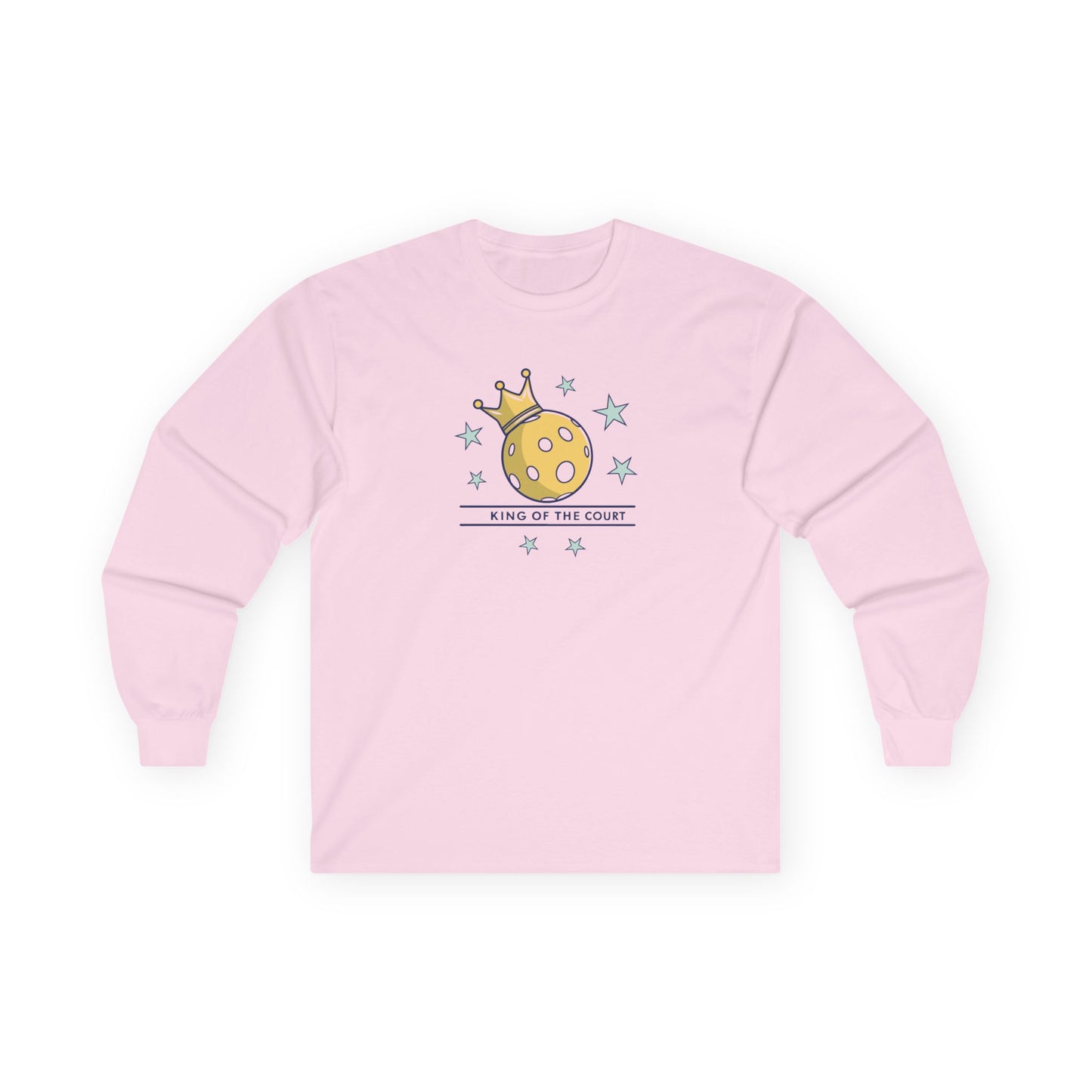 Men's Cute Pickleball Long Sleeves top - King of the Court Pink