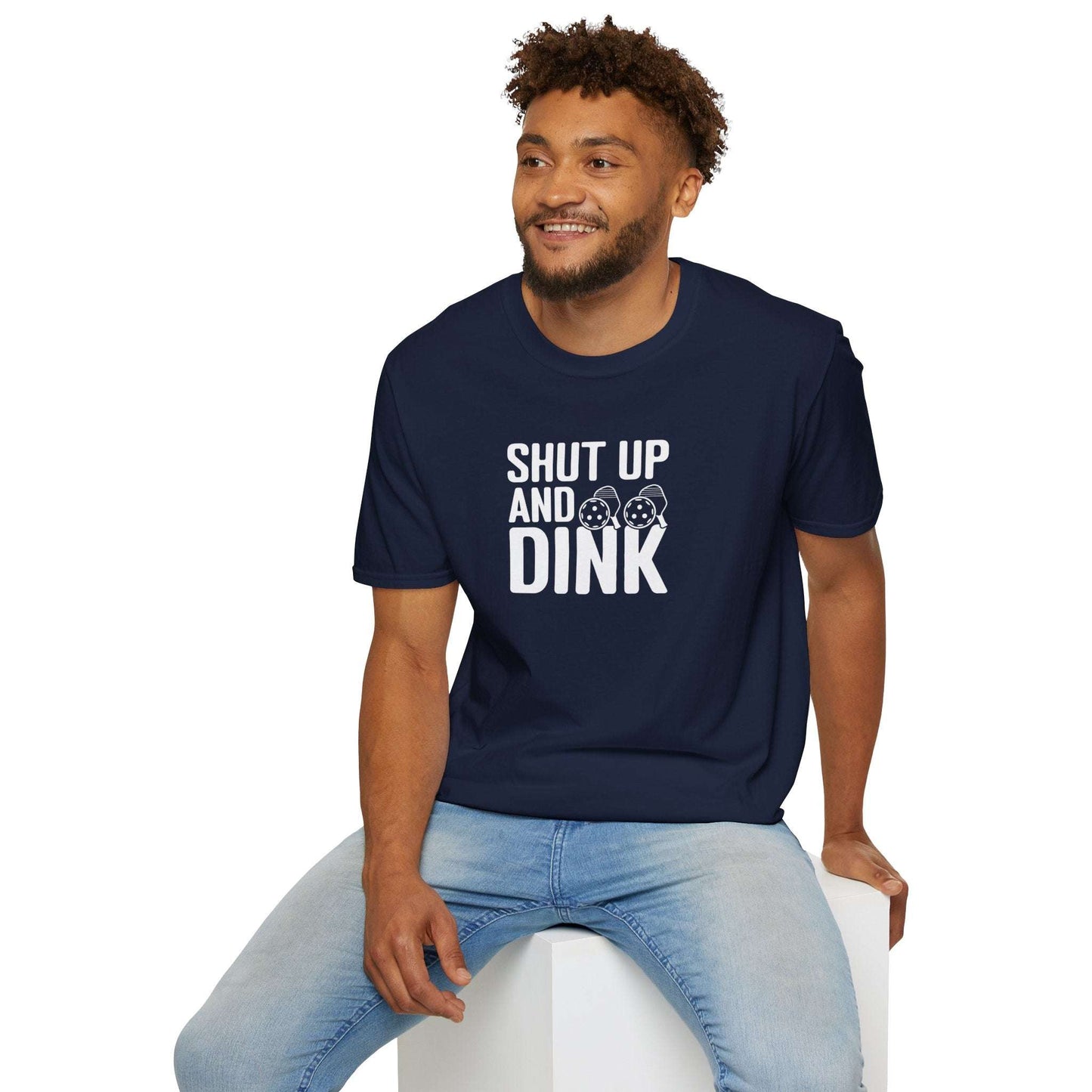Men's Funny Pickleball T-shirt - Shut Up and Dink