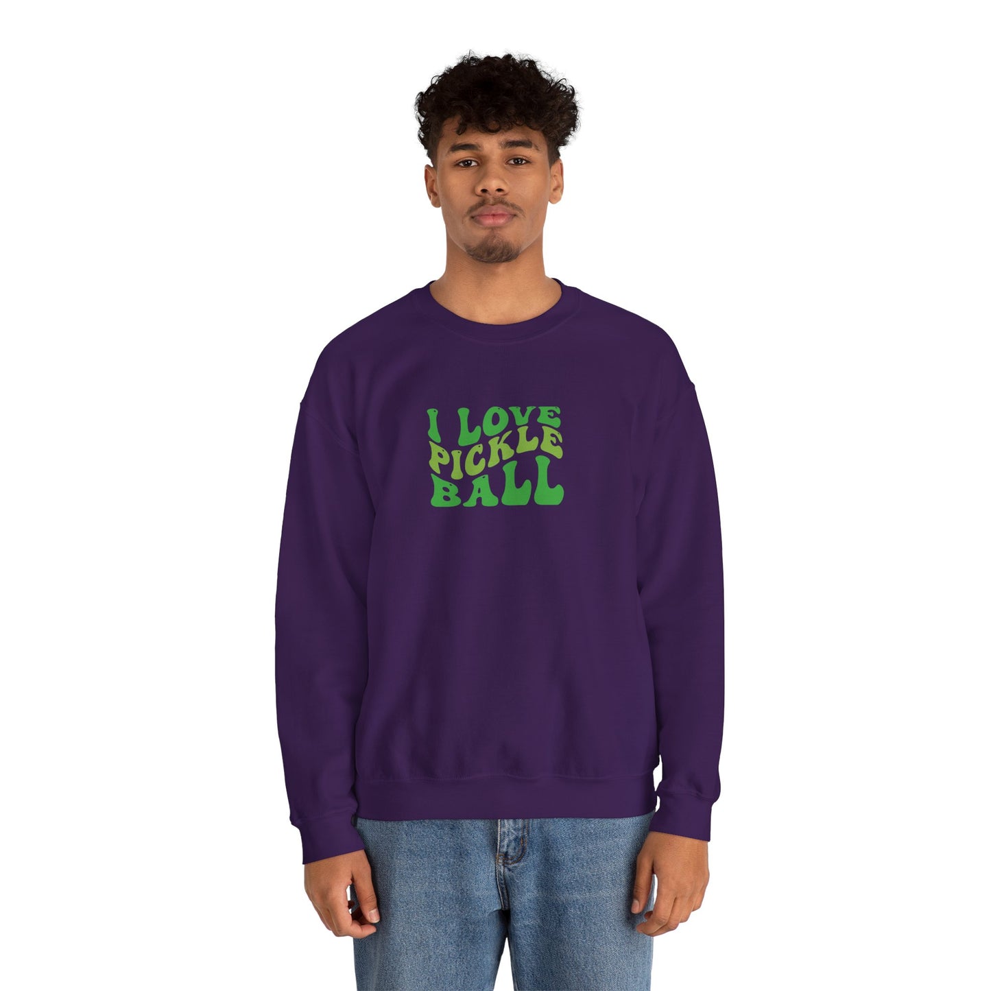 Men's Comfy Pickleball Sweatshirt - I Love Pickleball