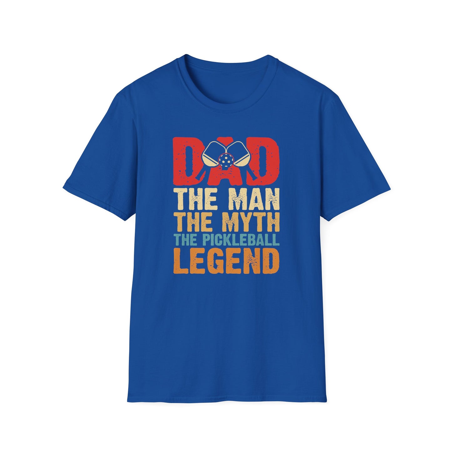 Men's Cool Pickleball T-shirt - DAD THE PICKLEBALL LEGEND RETRO Royal