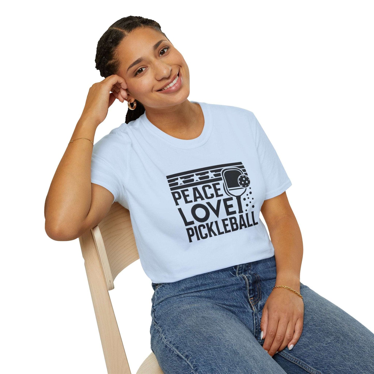 Women's Durable Pickleball T-shirt - Peace love pickleball