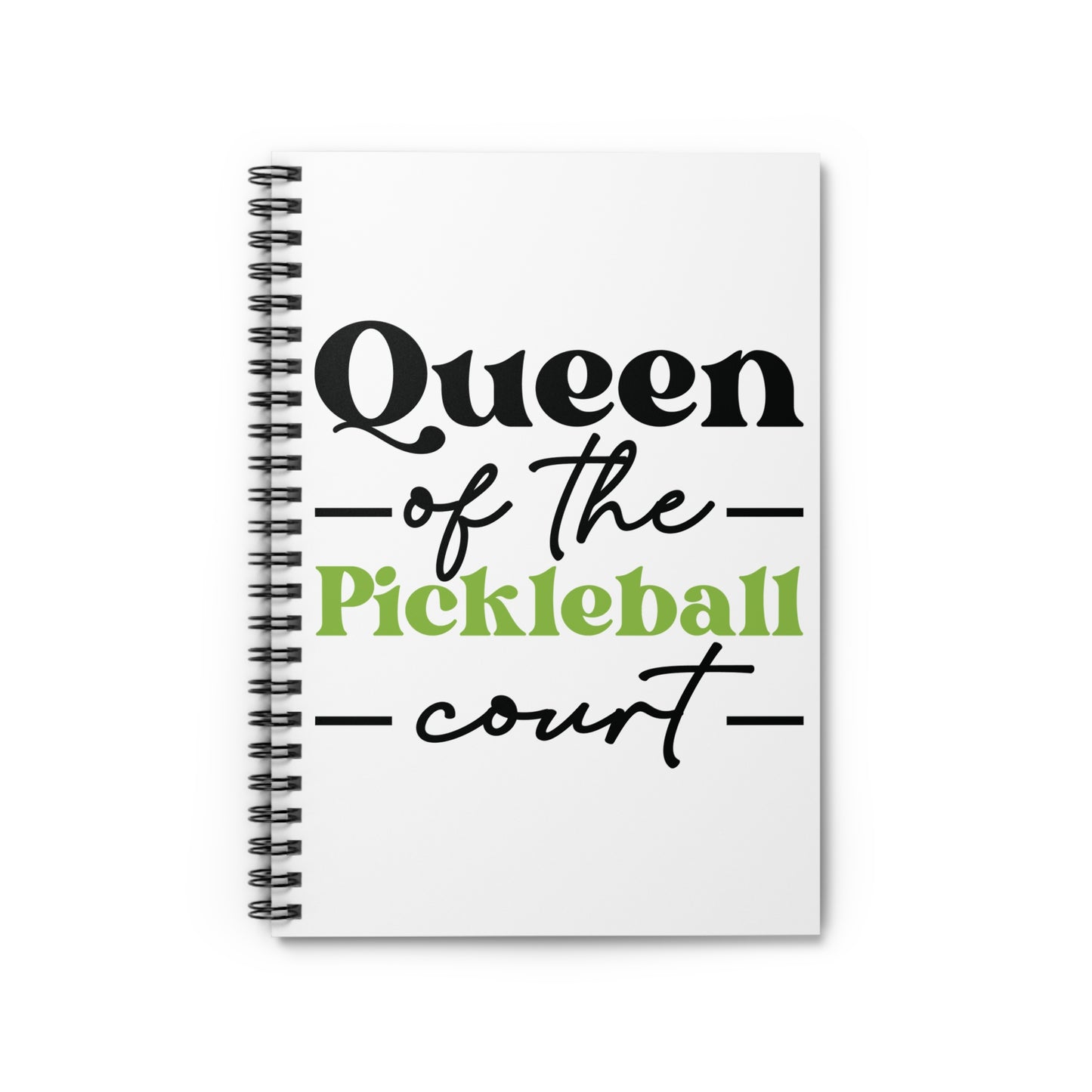 Pickleball Cute Notebook - Queen of the Pickleball Court White