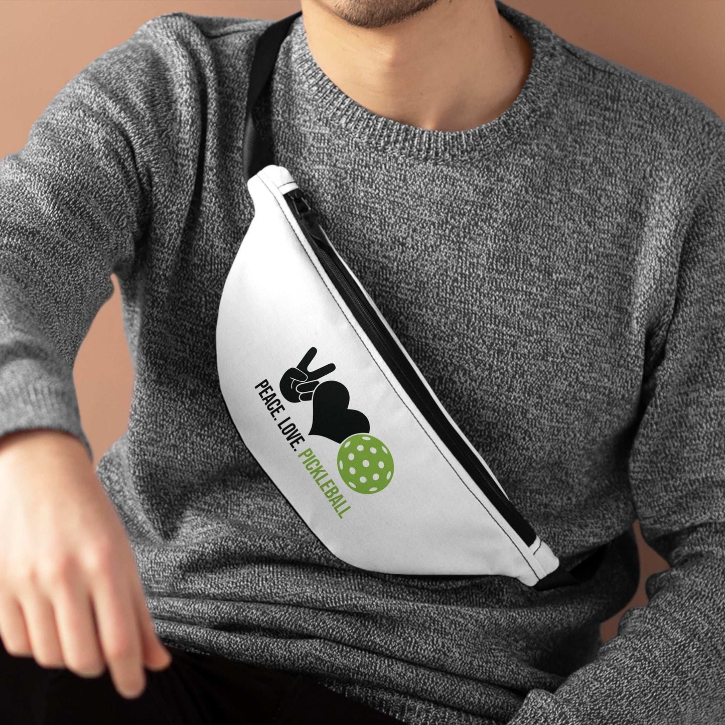 Pickleball Sporty Fanny Pack - Peace, Love, Pickleball