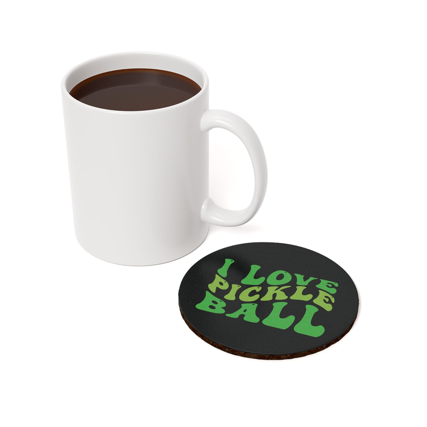 Pickleball Cute Cork Coaster - I Love Pickleball