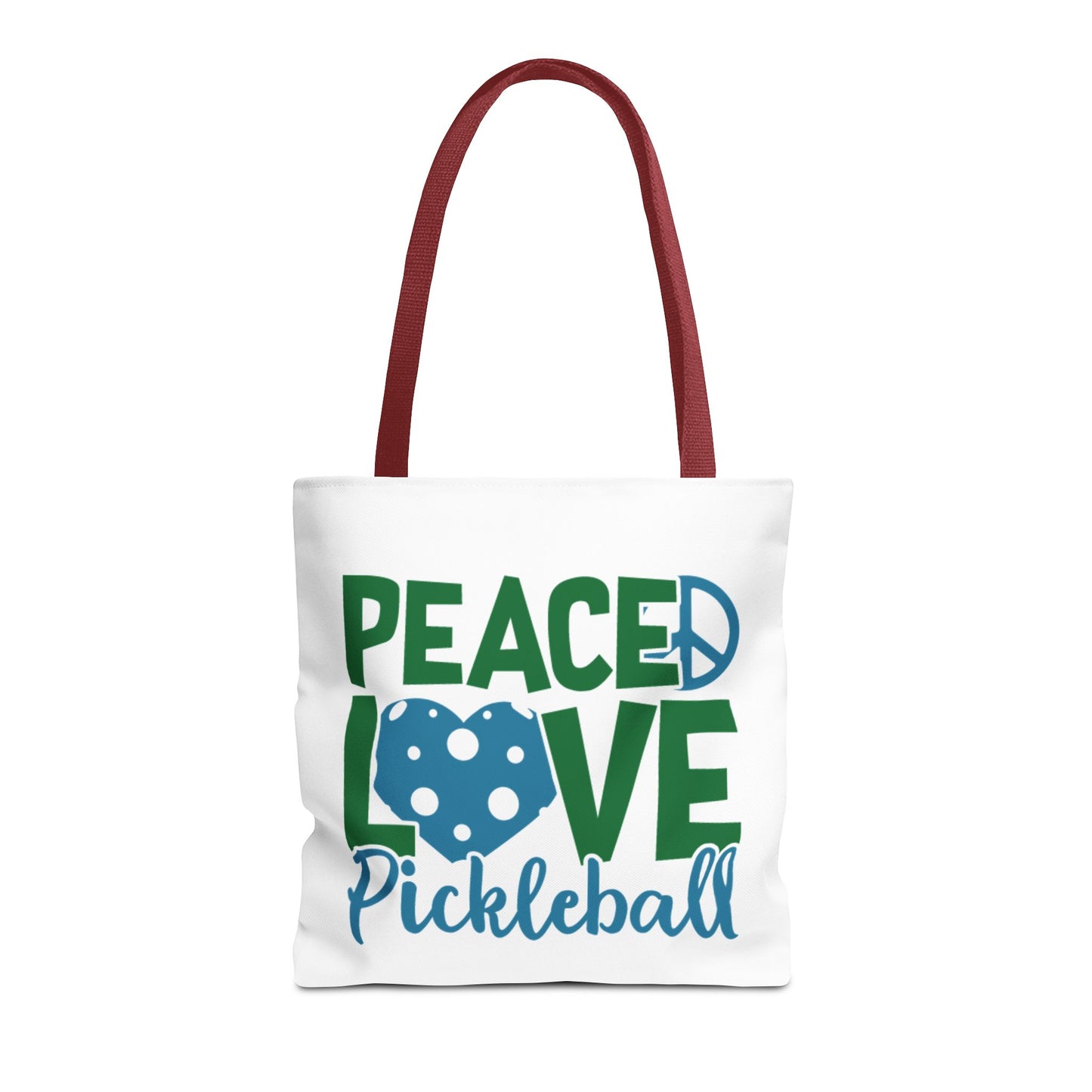 Pickleball Stylish Tote Bag - Peace, Love, Pickleball Red