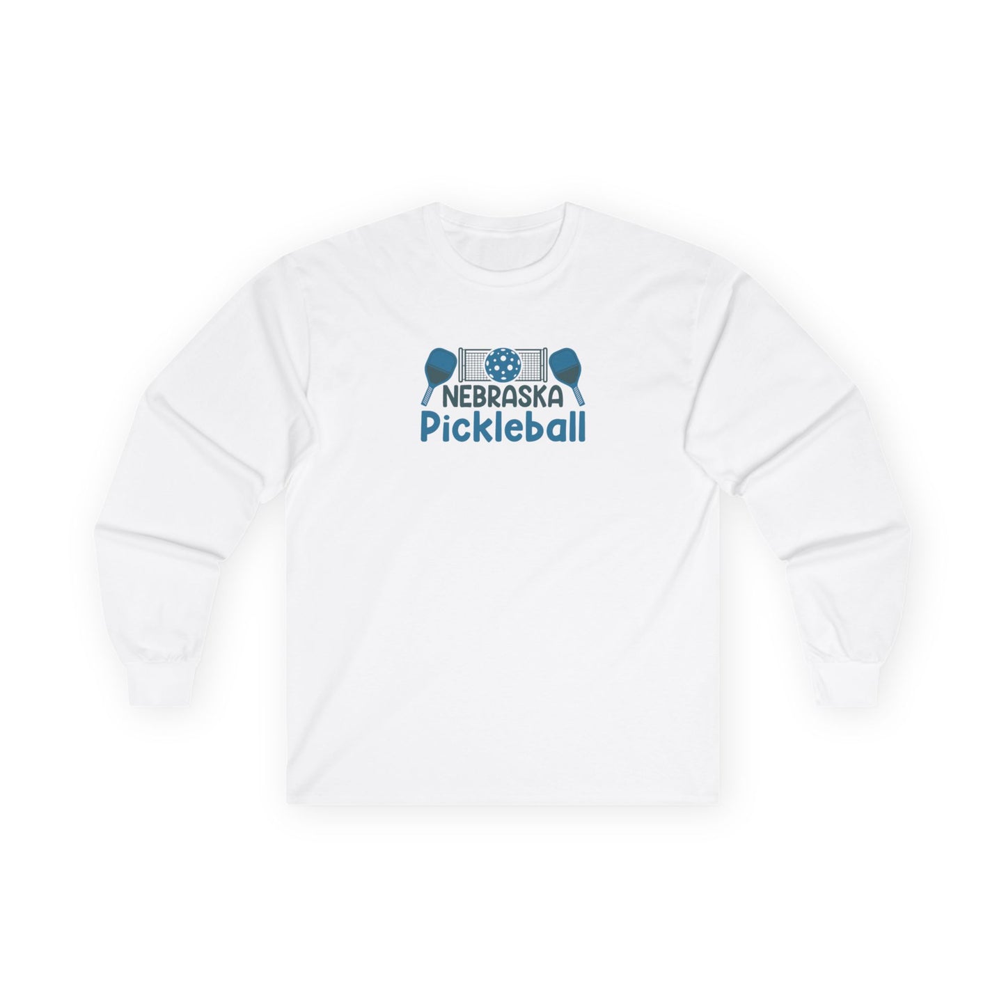 Men's Eye-Catching Pickleball Long Sleeves top - Nebraska Pickleball White
