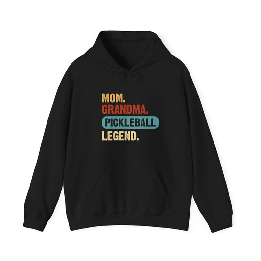 Women's Soft Pickleball Hoodie - Mom Grandma Pickleball Legend Black
