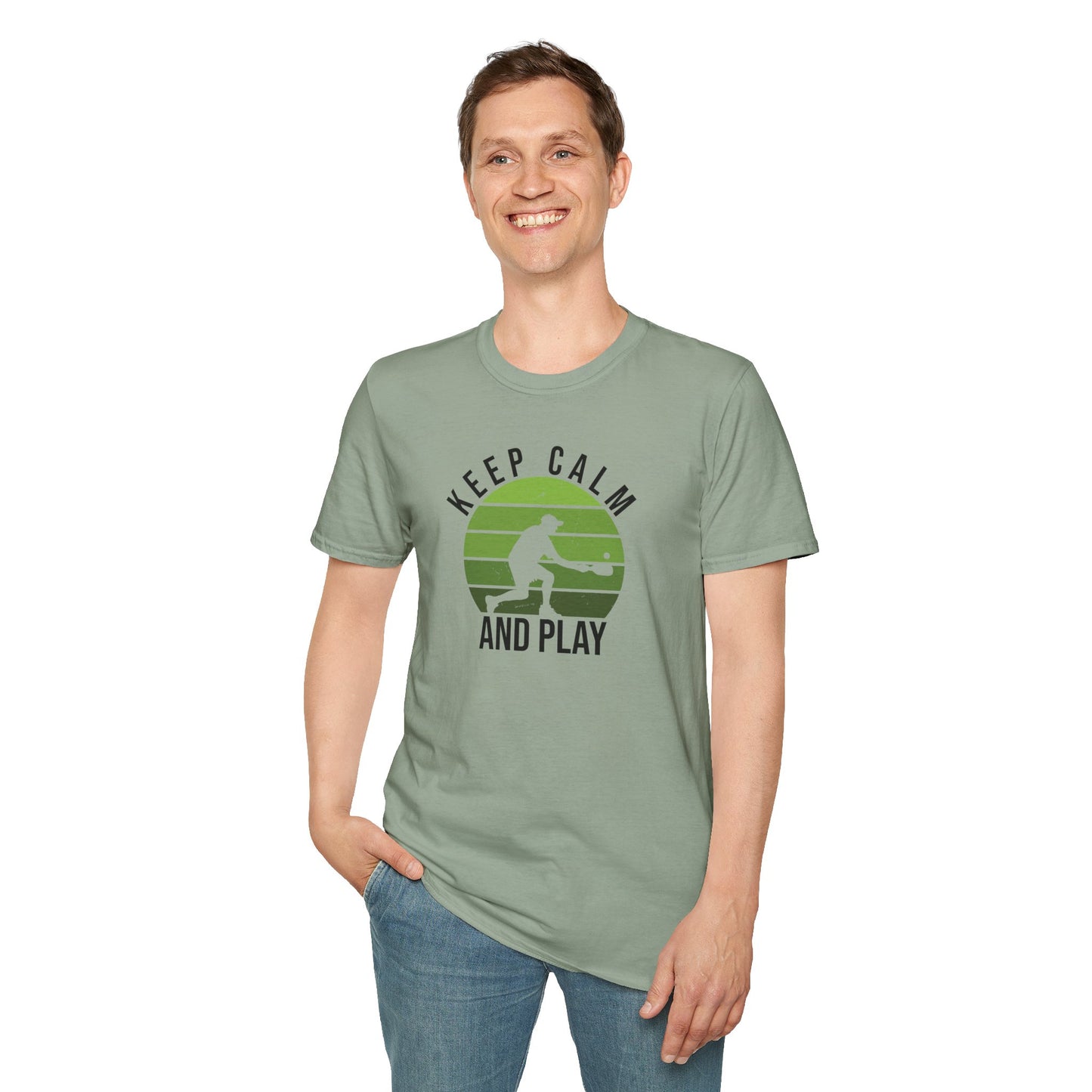 Men's Stylish Pickleball T-shirt - Keep Calm and Play
