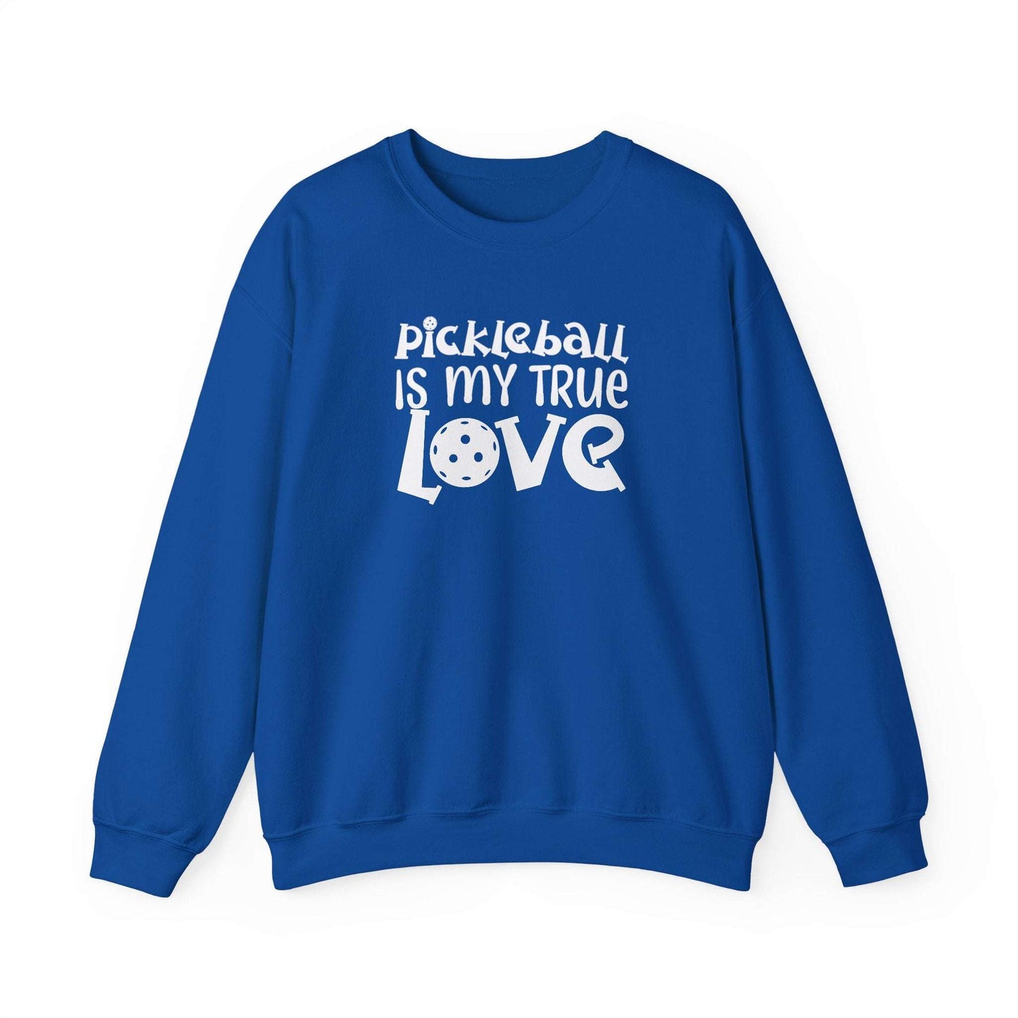 Women's Trendy Pickleball Sweatshirt - Pickleball is My True Love Royal