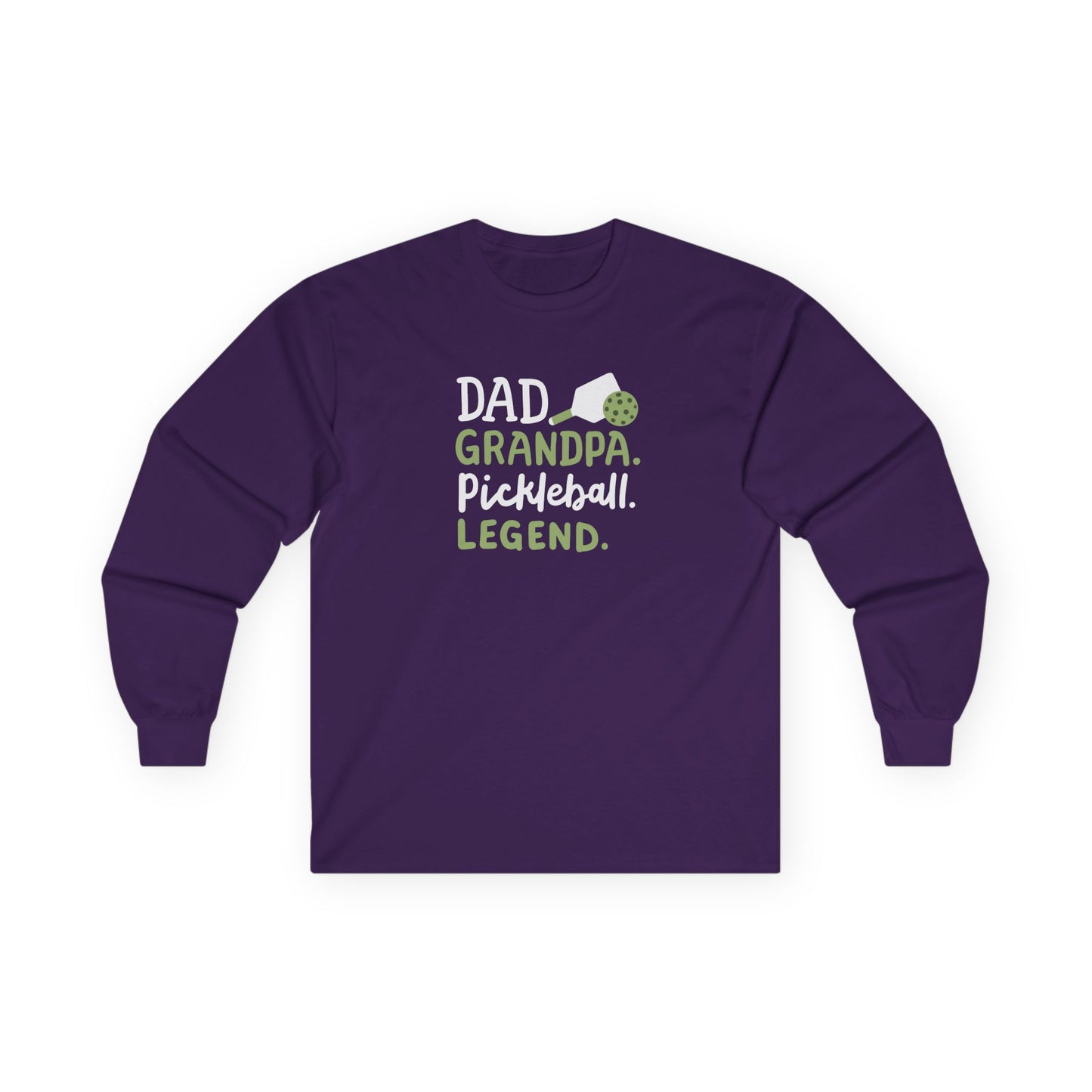 Men's Pickleball Long Sleeves top - Dad Grandpa Pickleball Legend Purple