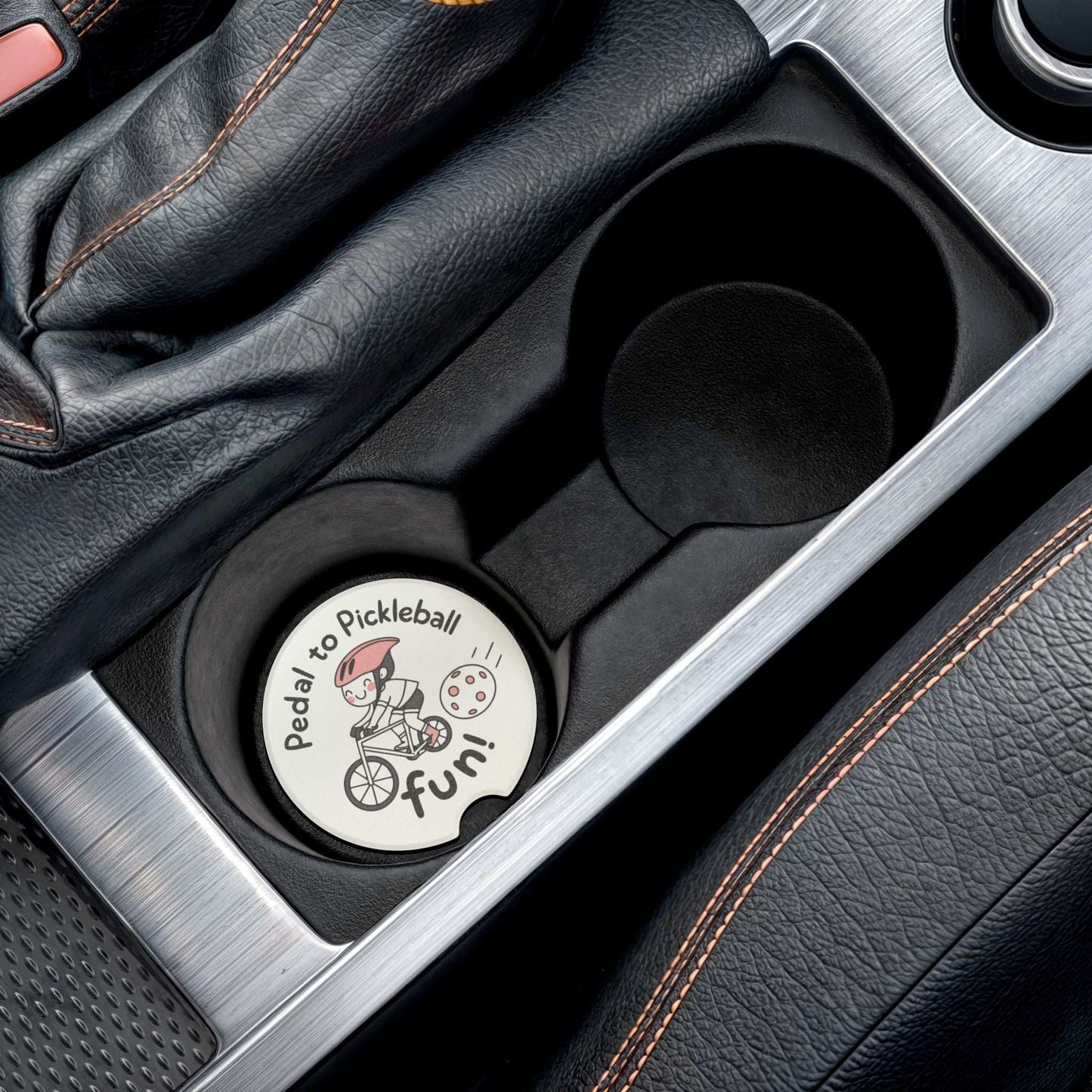 Pickleball Cute Car Coaster - Pedal to Pickleball