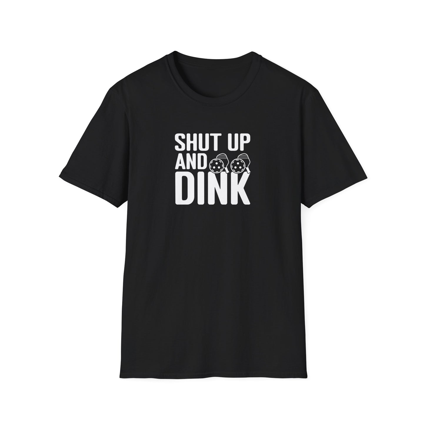 Men's Funny Pickleball T-shirt - Shut Up and Dink Black