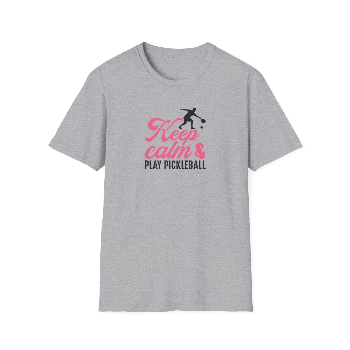 Women's Stylish Pickleball T-shirt - Keep Calm & Play Pickleball Gray
