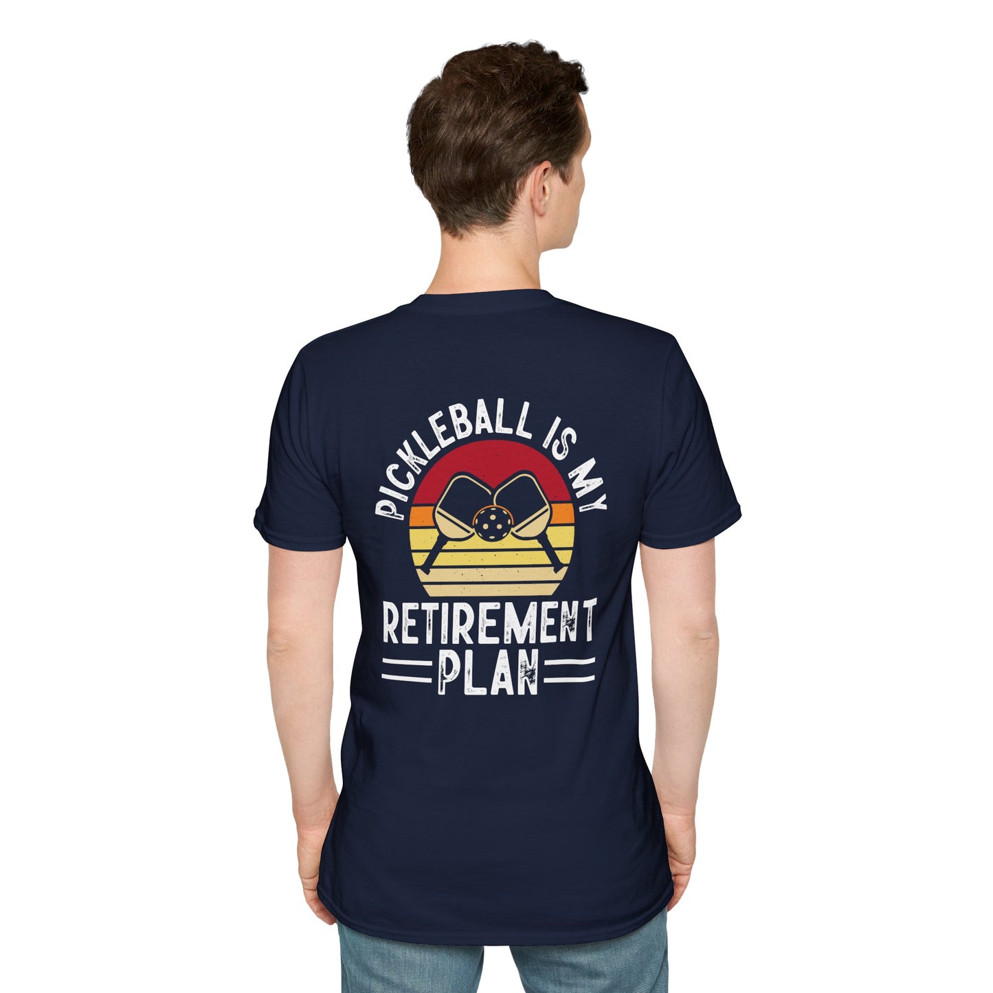 Men's Durable Pickleball T-shirt - Pickleball Is My Retirement Plan
