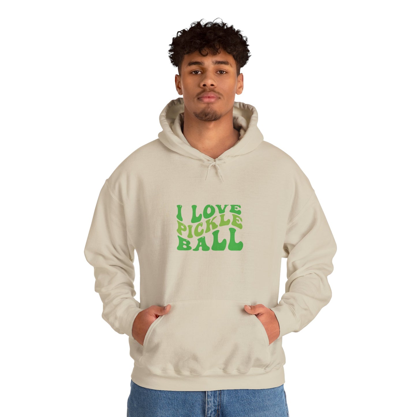 Men's Stylish Pickleball Hoodie - I Love Pickleball