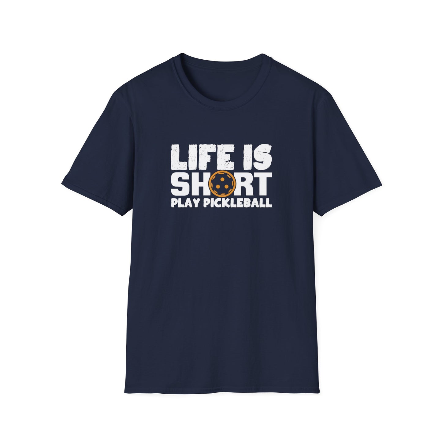 Men's Hilarious Pickleball T-shirt - Life Is Short Play Pickleball Navy