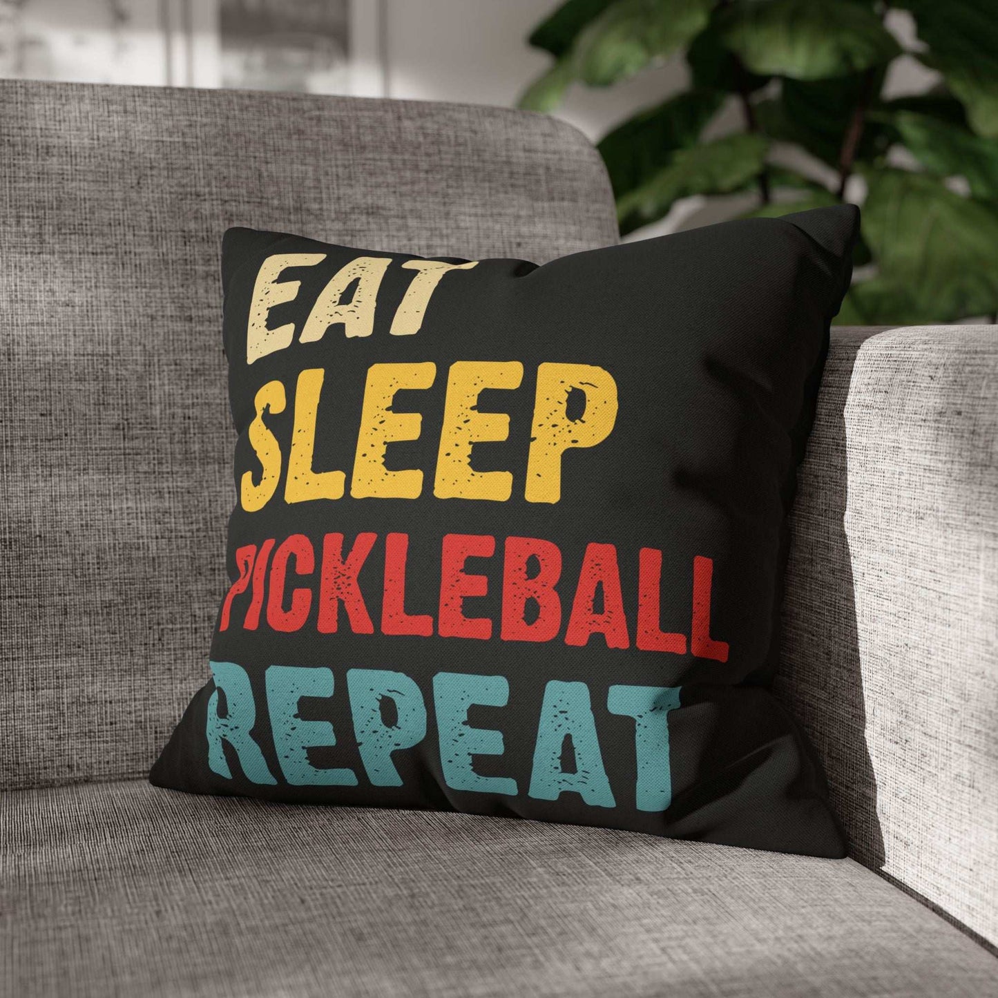 Pickleball Eye-Catching Pillowcase - Eat Sleep Pickleball Repeat Retro
