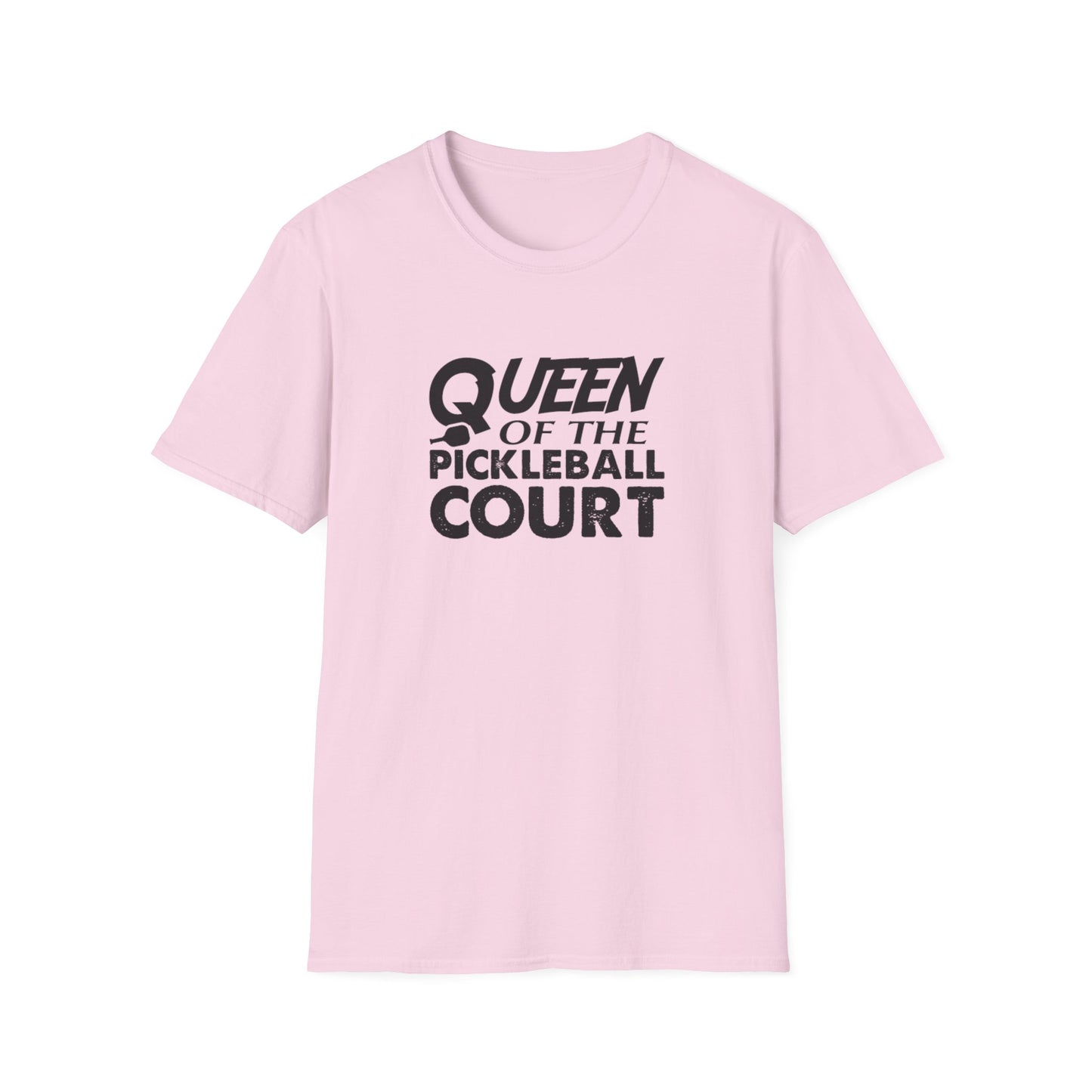 Women's Charming Pickleball T-shirt - Queen of the Pickleball Court Pink