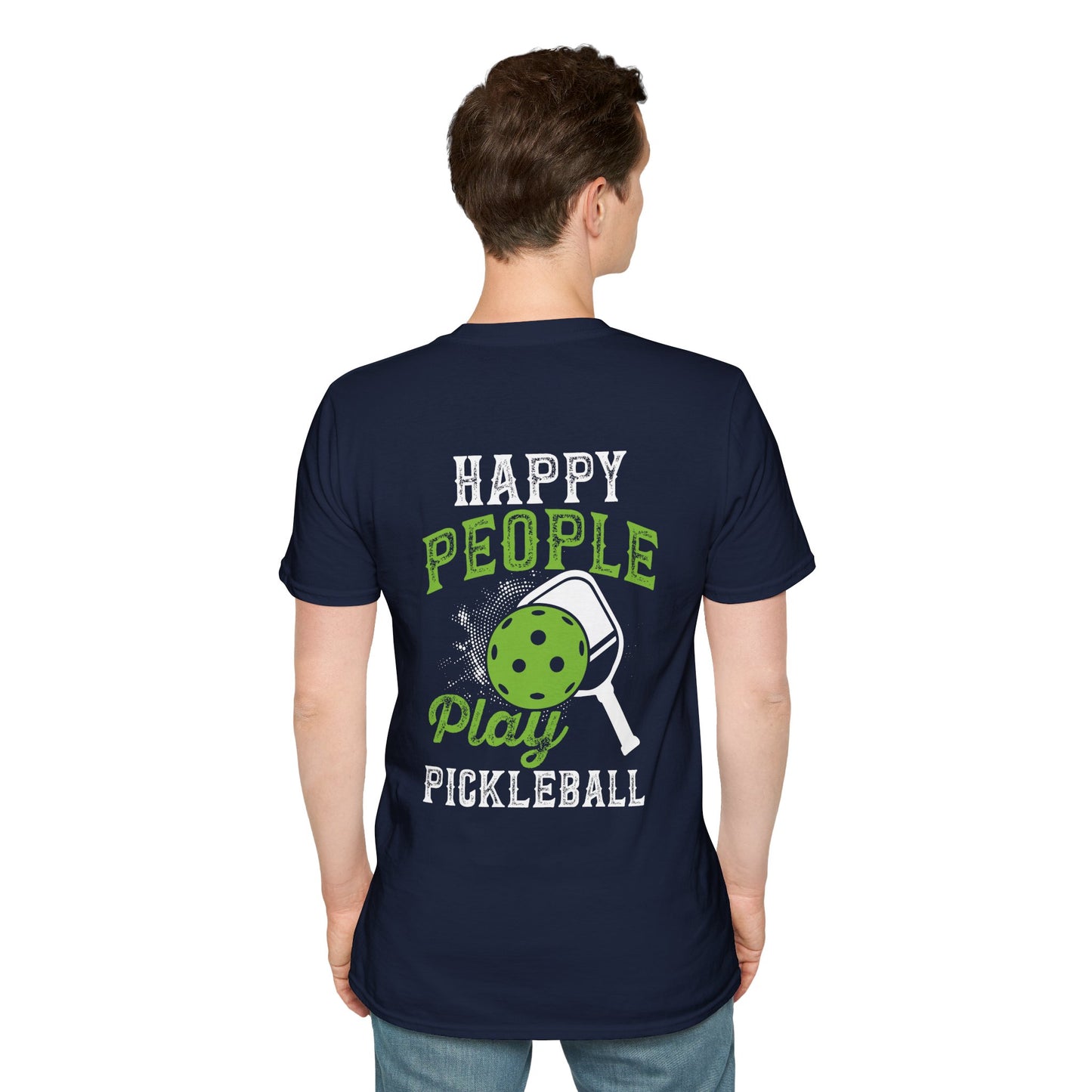 Men's Unique Pickleball T-shirt - Happy People Play Pickleball