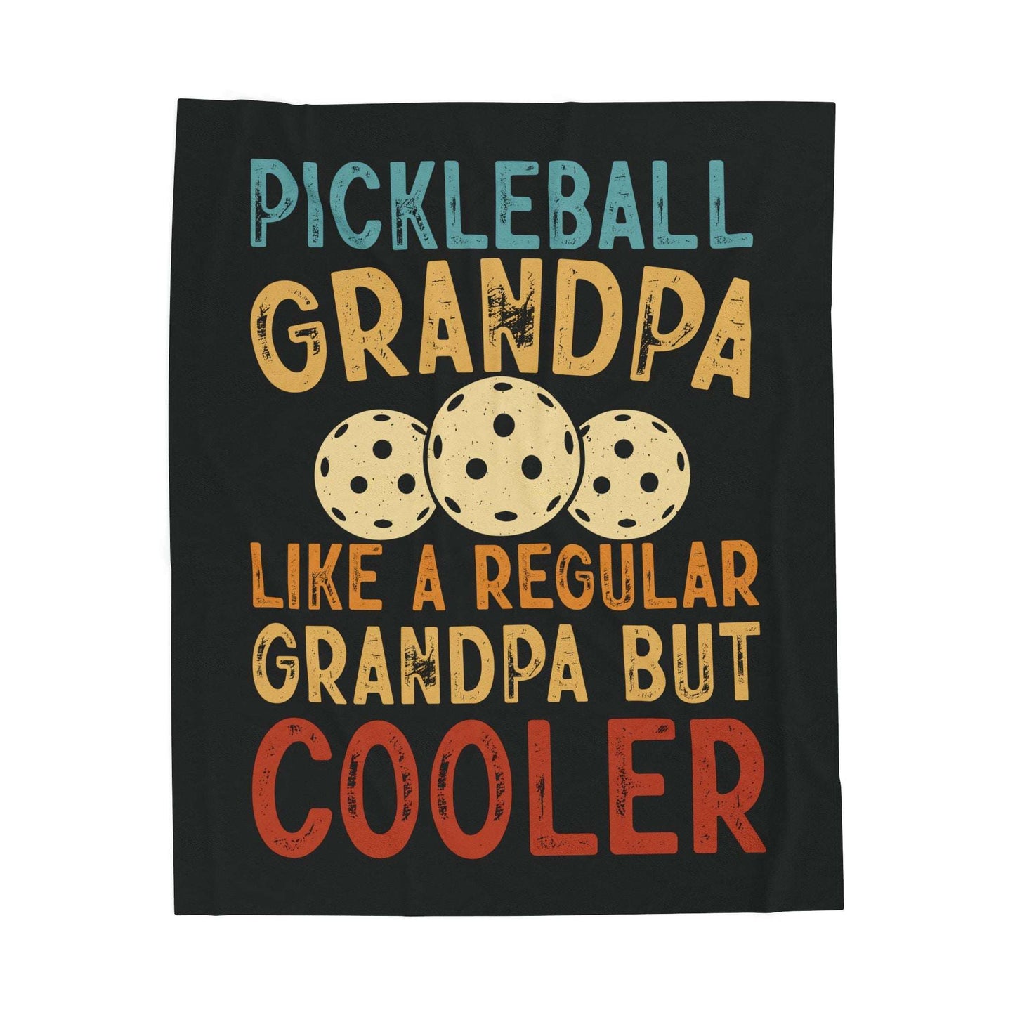 Pickleball Cool Blanket - Pickleball Grandpa Like a Regular But Cooler Black