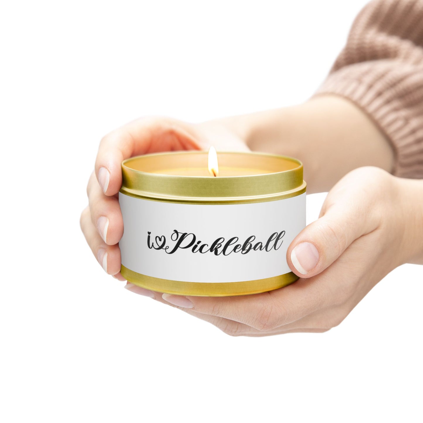 Pickleball Stylish Tin Can Candle - I Heart Pickleball