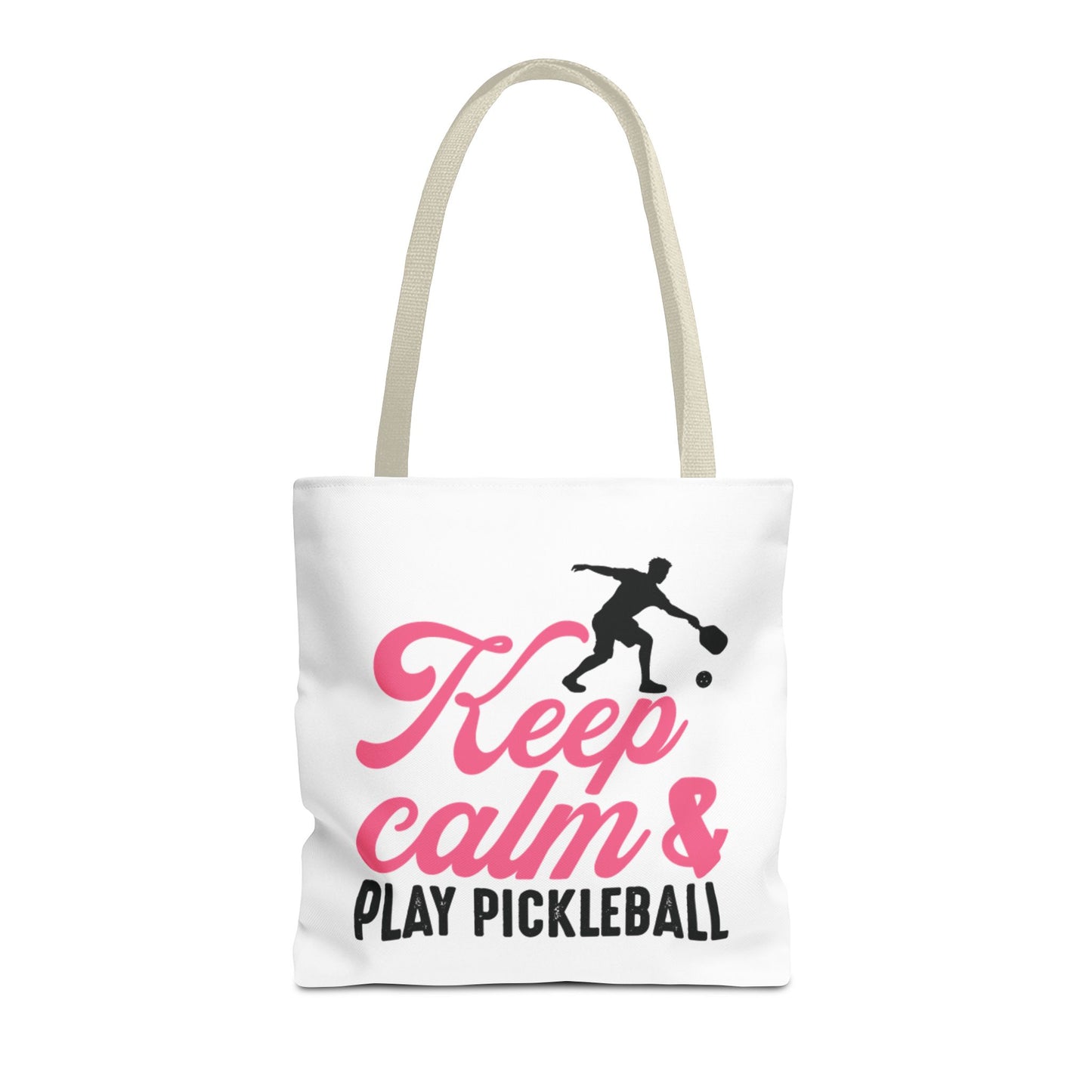 Pickleball Stylish Tote Bag - Keep Calm & Play Pickleball Beige
