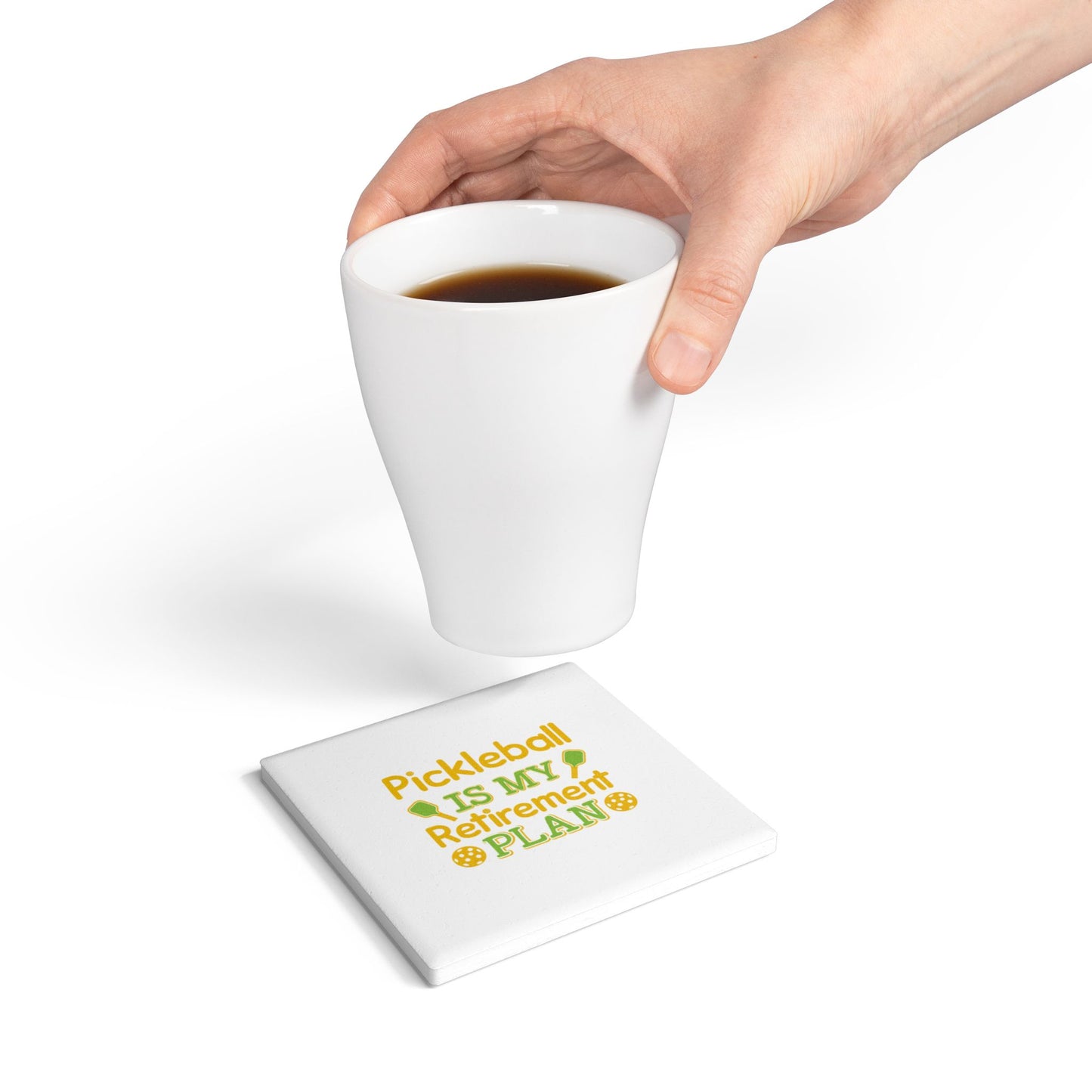 Pickleball Funny Ceramic Coaster - Pickleball Is My Retirement Plan