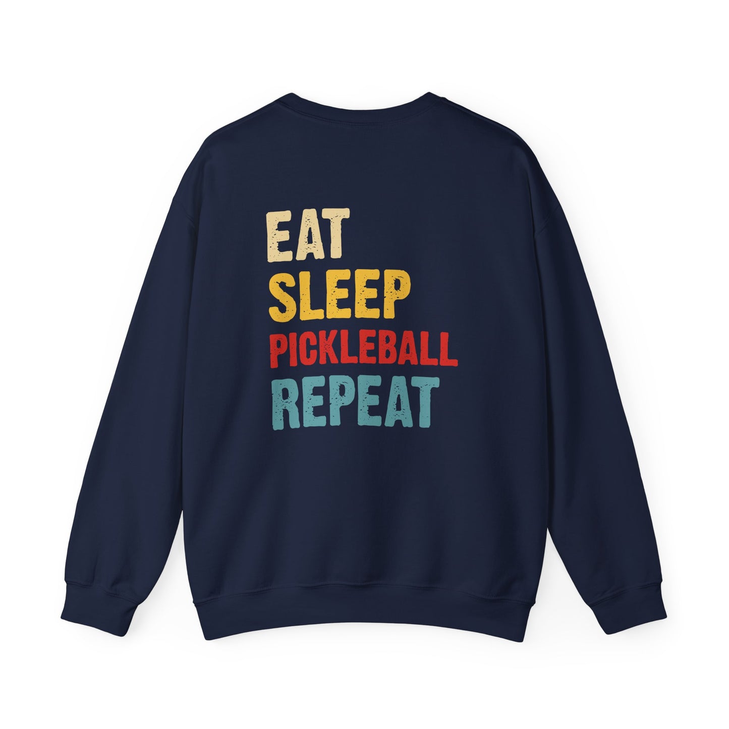 Men's Cool Pickleball Sweatshirt - Eat Sleep Pickleball Repeat Retro