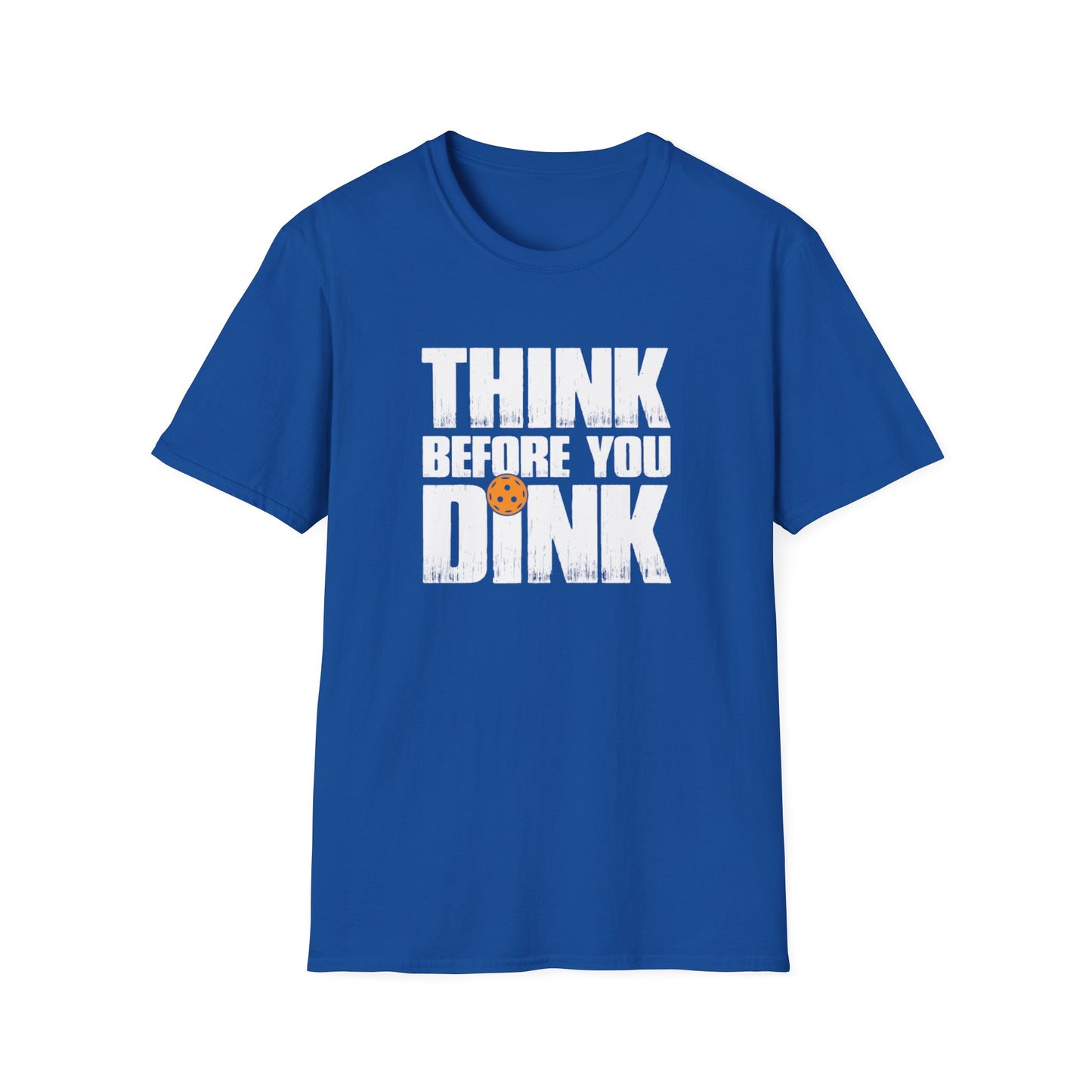 Men's Soft Pickleball T-shirt - Think Before You Dink Royal