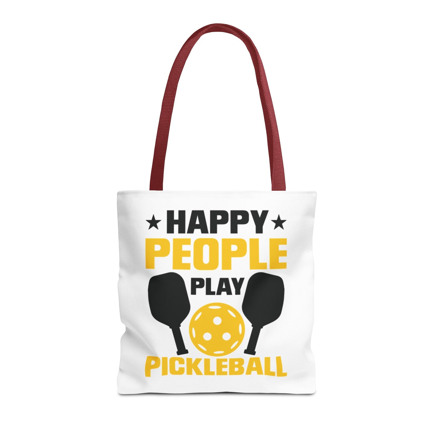 Pickleball Unique Tote Bag - Happy People Play Pickleball Red