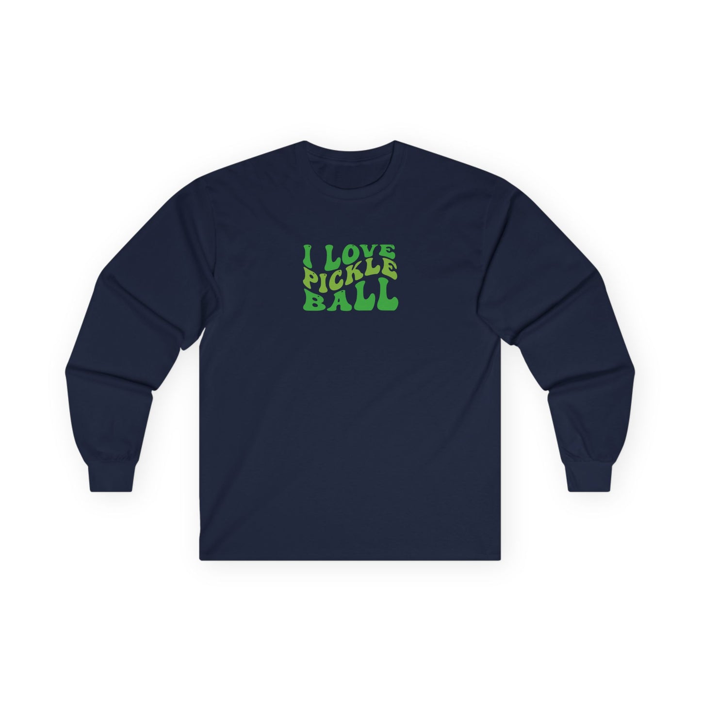 Women's Cute Pickleball Long Sleeves top - I Love Pickleball Navy