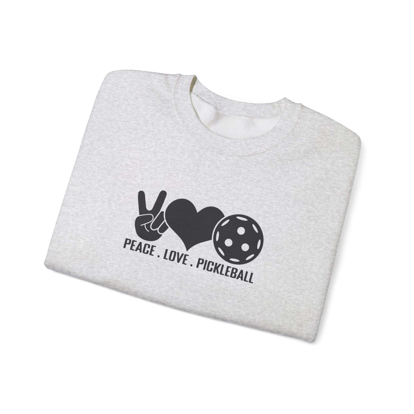 Men's Comfy Pickleball Sweatshirt - Peace, Love, Pickleball