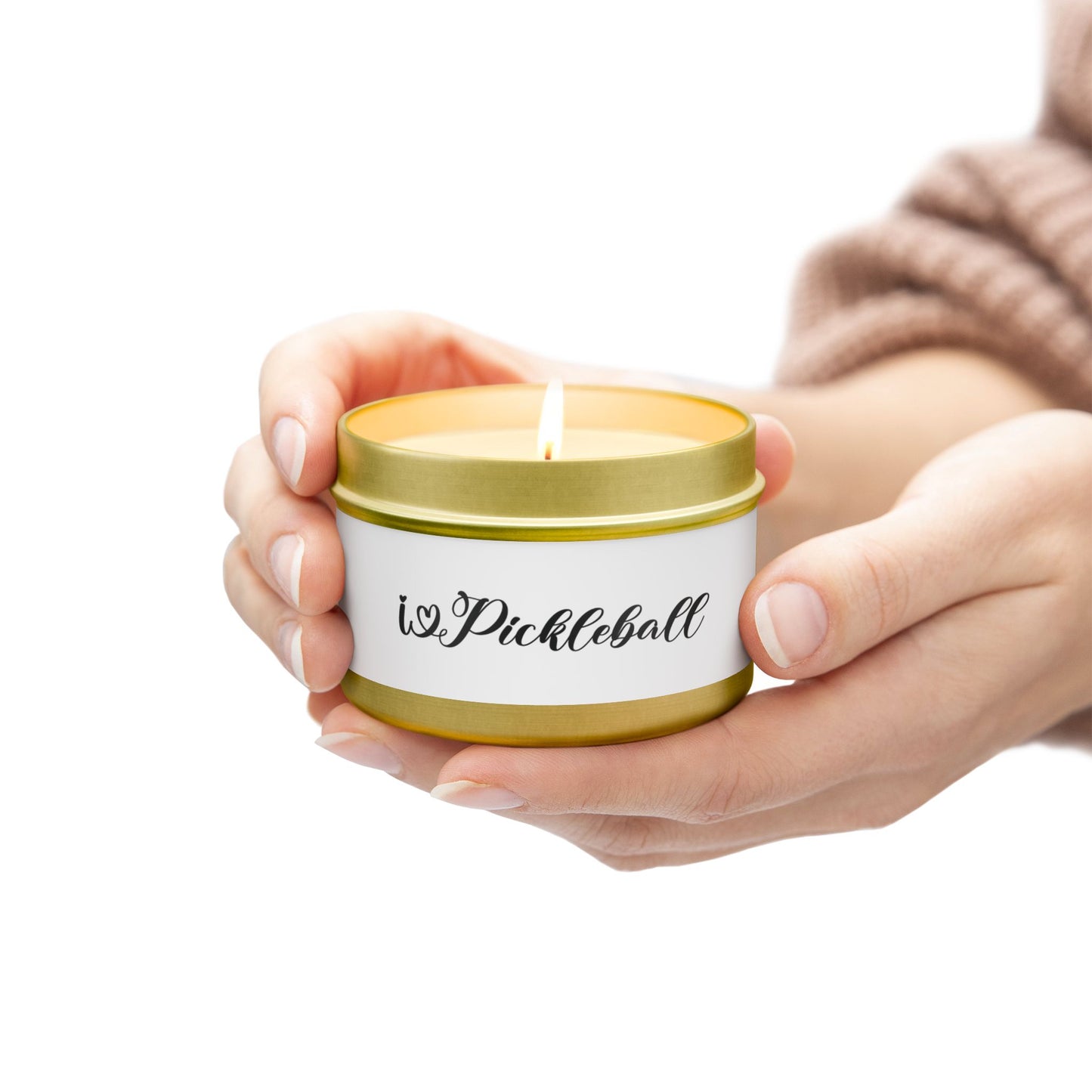 Pickleball Stylish Tin Can Candle - I Heart Pickleball
