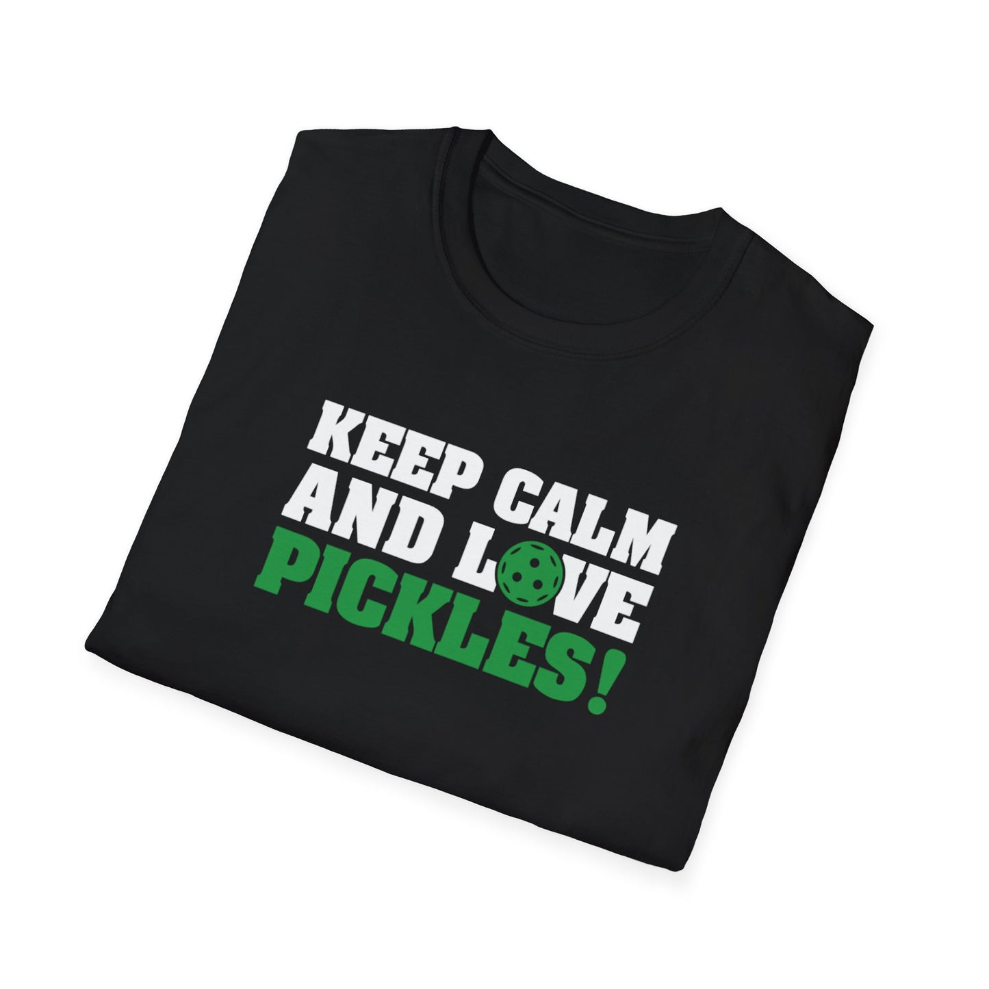 Men's Funny Pickleball T-shirt - Keep Calm and Love Pickles