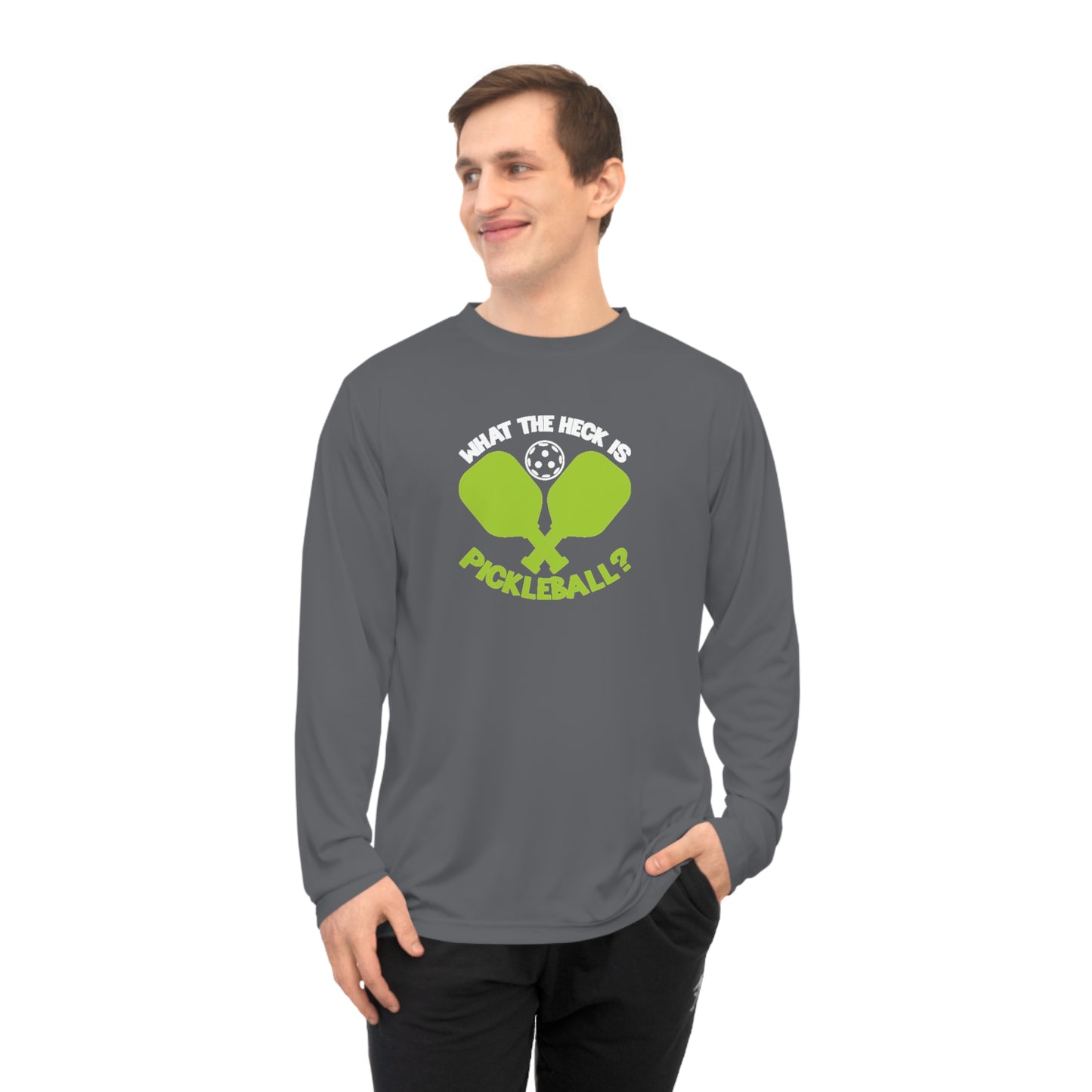 Men's Funny Pickleball Long Sleeves top - What the Heck Is Pickleball?