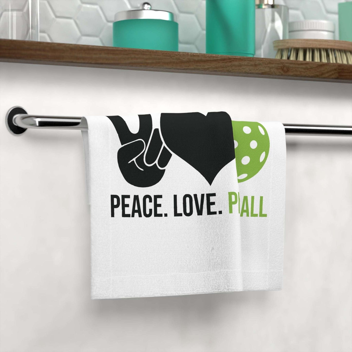 Pickleball Soft Face Towel - Peace, Love, Pickleball