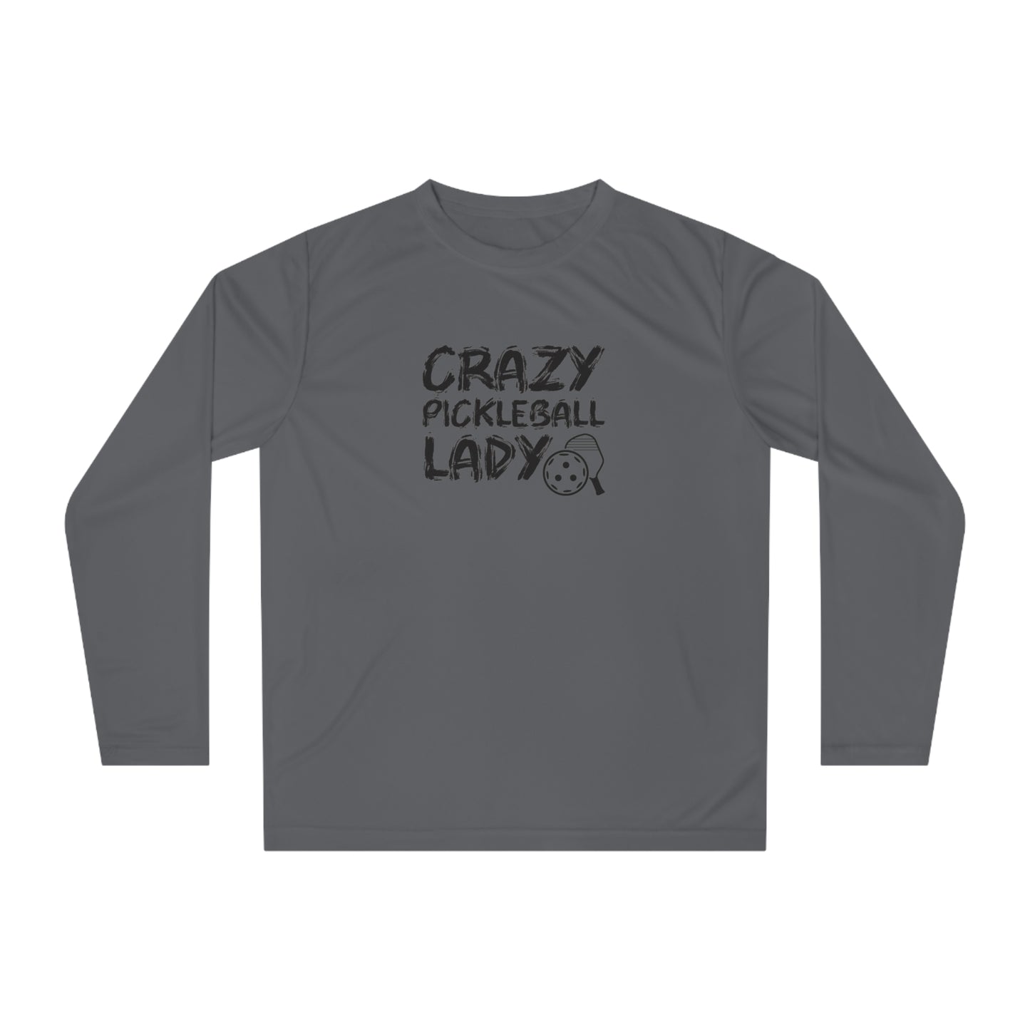 Women's Durable Pickleball Long Sleeves top - Crazy Pickleball Lady Gray