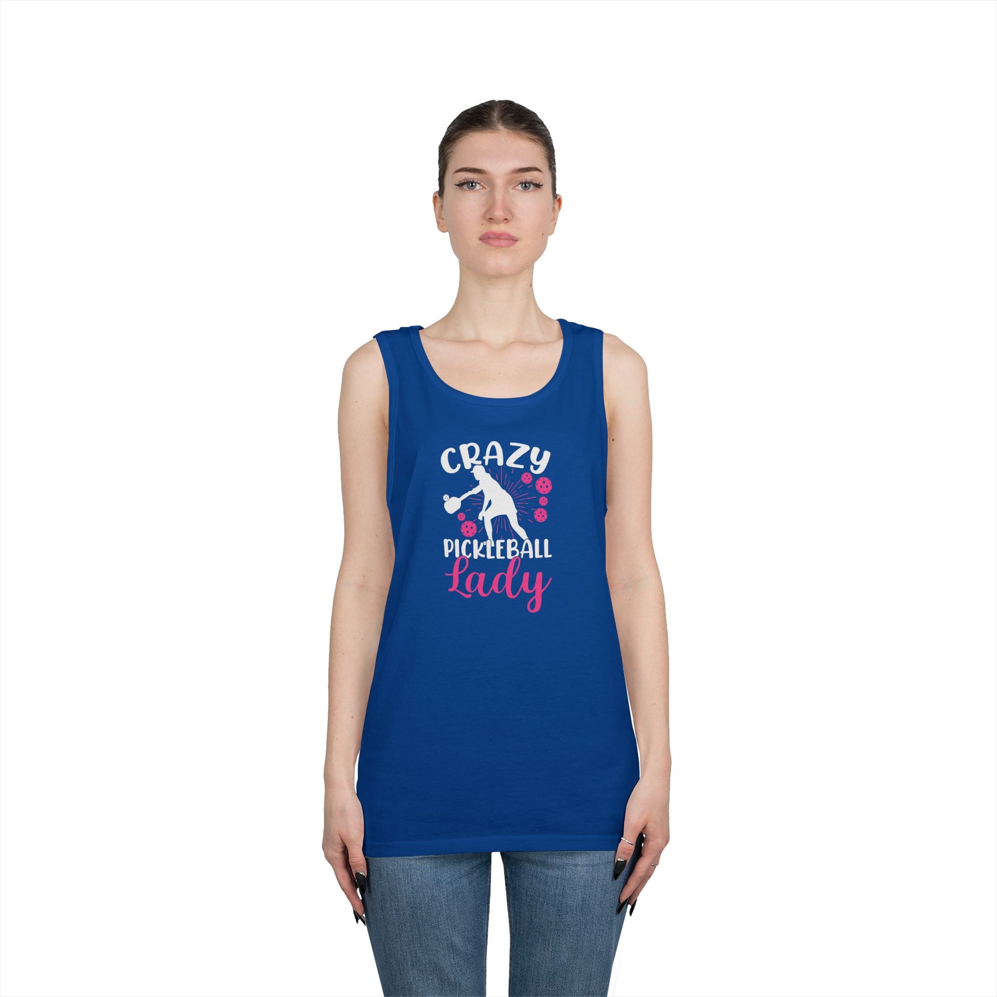 Women's Quirky Pickleball Tank Top - Crazy Pickleball Lady