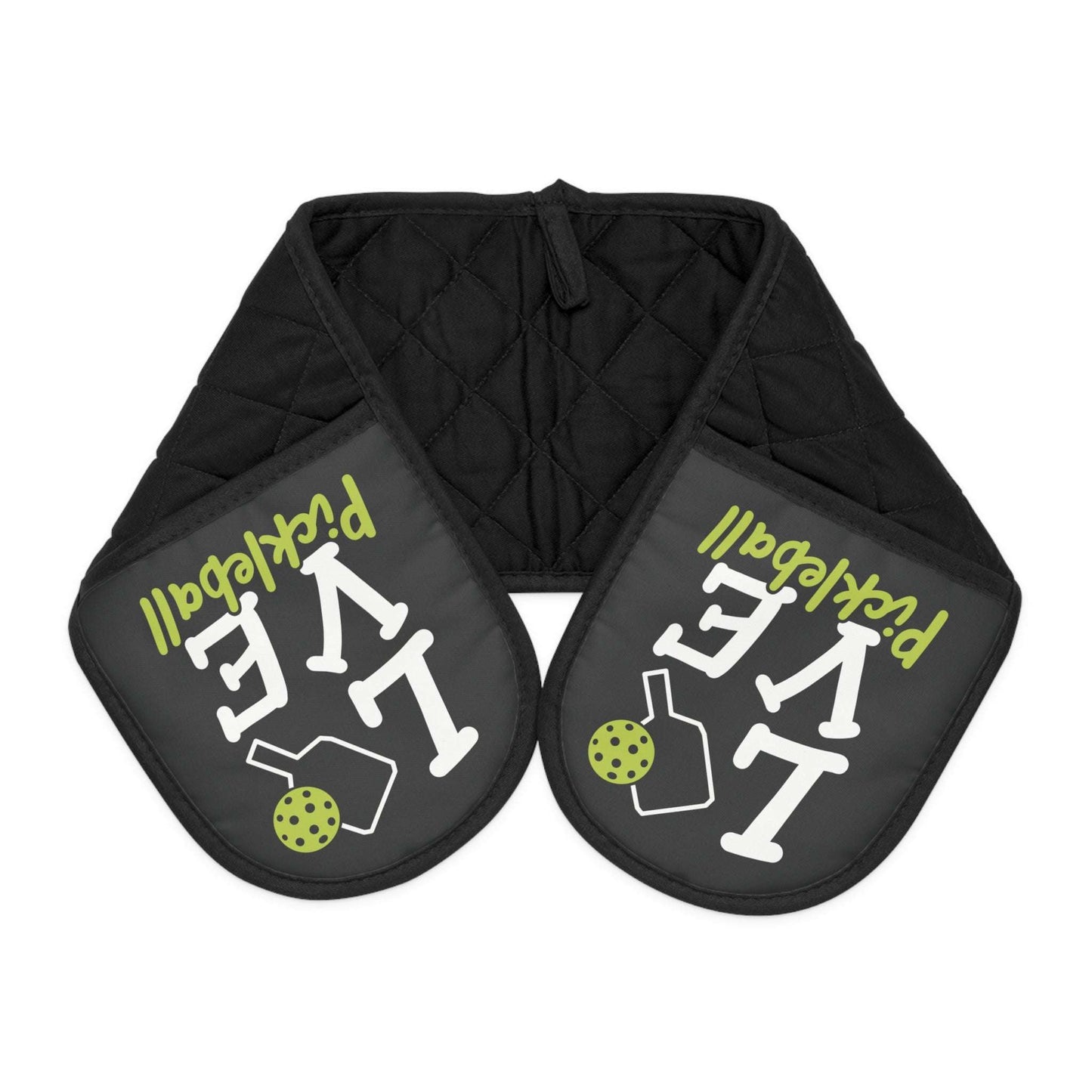 Pickleball Stylish Oven Mitts - Love Pickleball Black